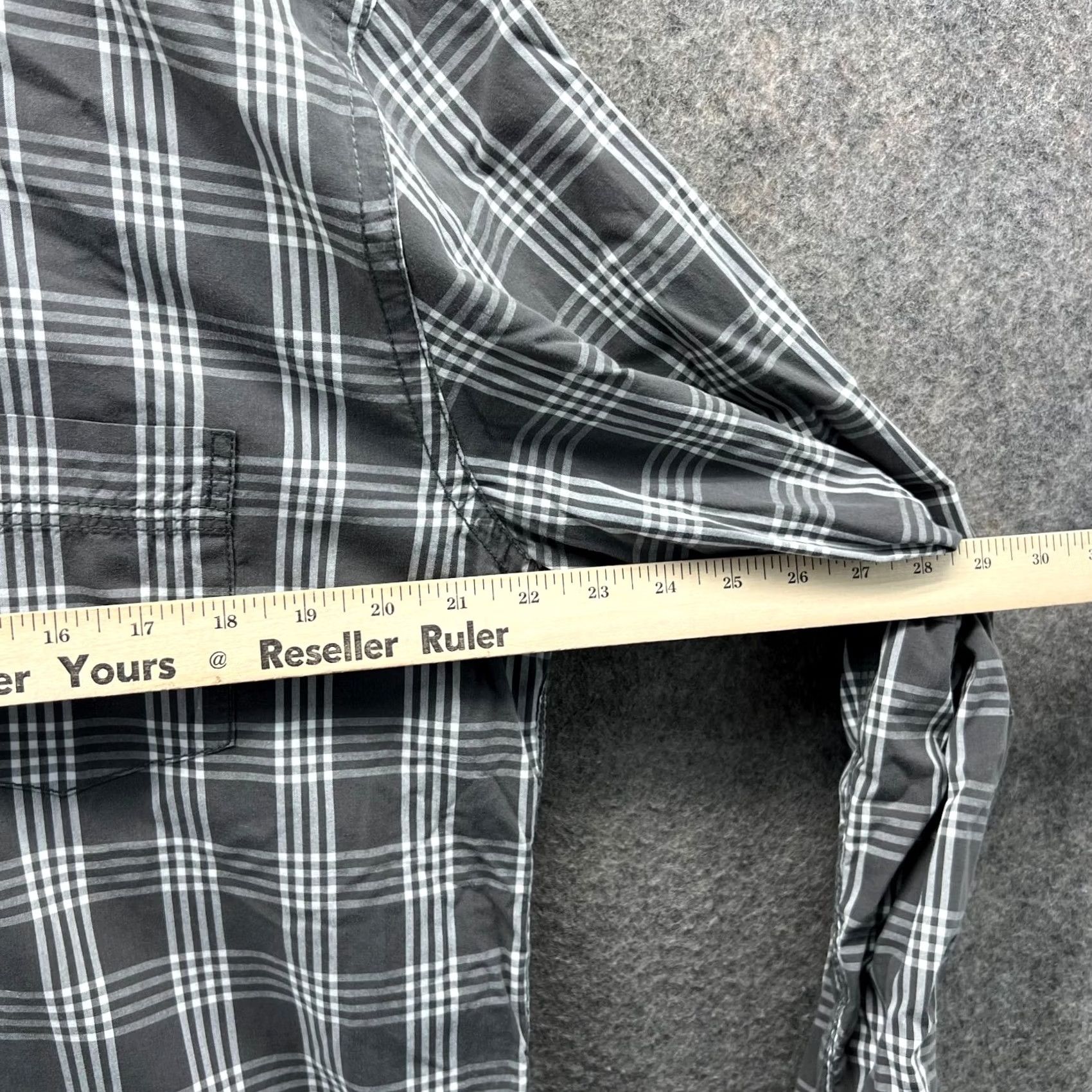 Tommy Hilfiger Tommy Hilfiger Shirt Mens Large Button-Up Glen Check Cotton Trim Fit Dress Plaid Size 42R - 3 Thumbnail