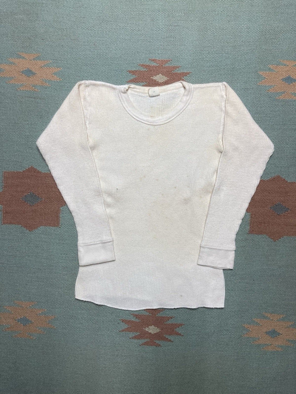 Vintage Vtg 70s waffle knit thermal shirt Kmart cotton blank small Size S / US 4 / IT 40 - 1 Thumbnail