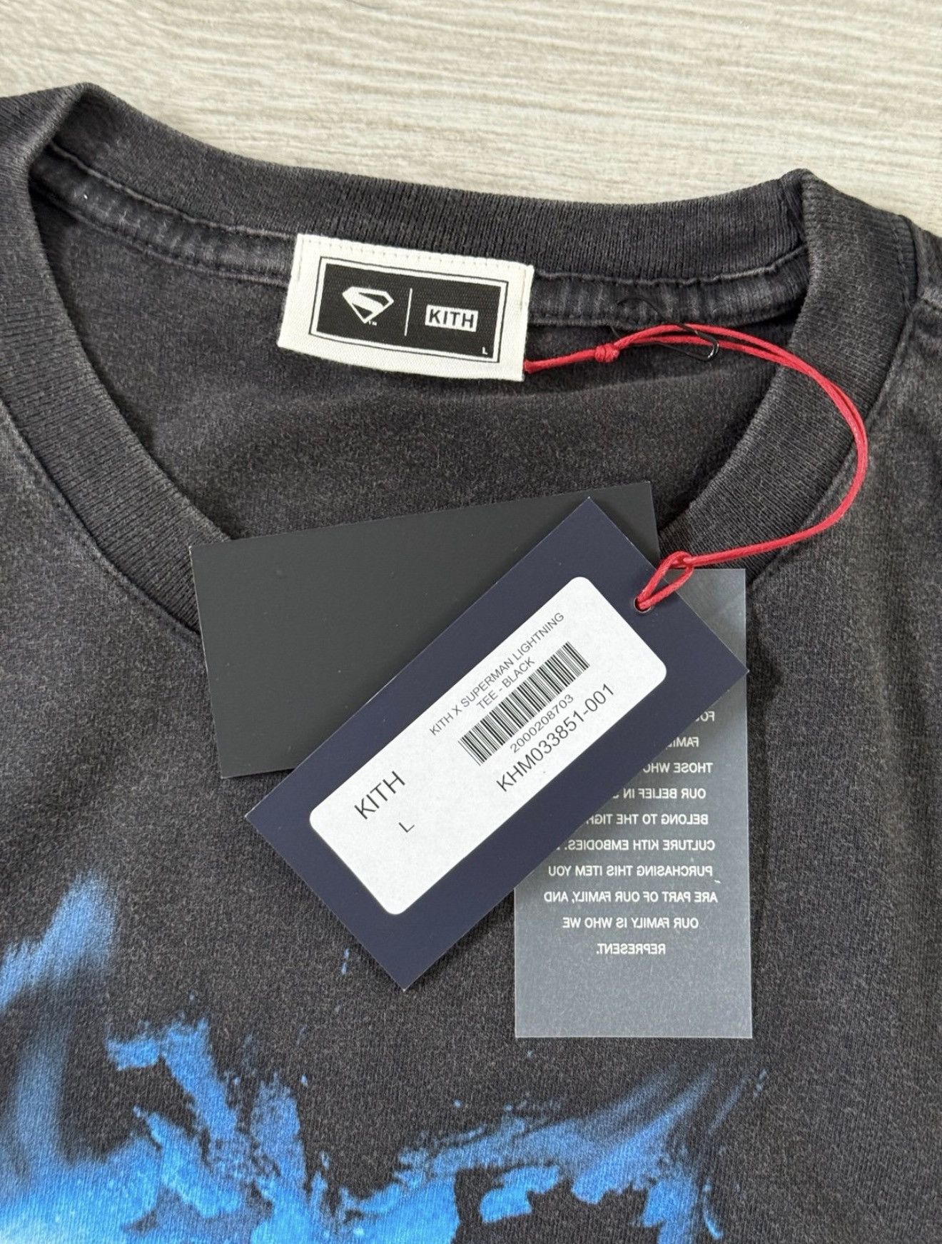 Kith KITH Superman 2025 Movie Lightning Black Vintage Tee Large Size US L / EU 52-54 / 3 - 4 Thumbnail