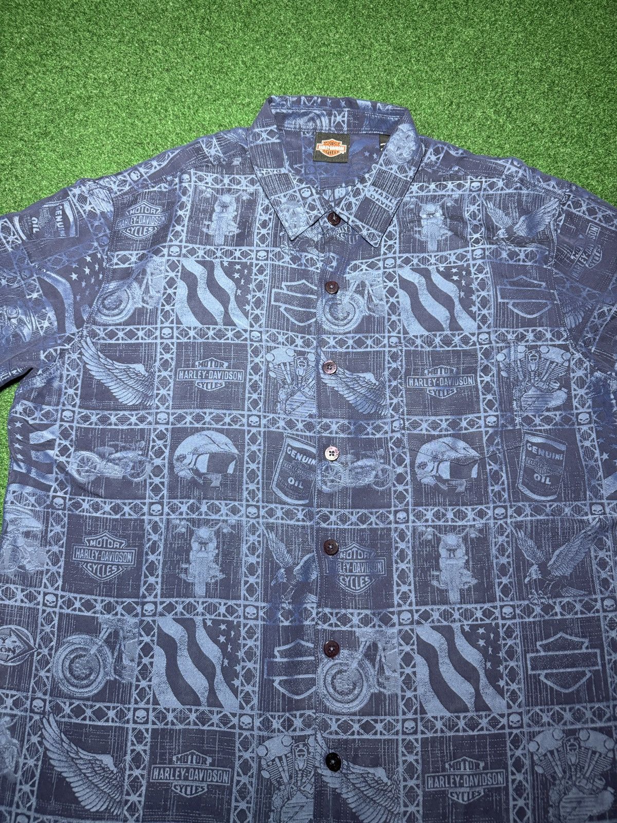 Harley Davidson Vintage Harley Davidson Button Down Hawaiian Biker XL Shirt Size US XL / EU 56 / 4 - 2 Thumbnail