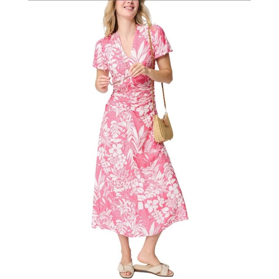 J.McLaughlin NWT J.McLaughlin Silk Pink/White Bay Isle Fernanda Dress 14 Size XL / US 12-14 / IT 48-50 - 1 Thumbnail