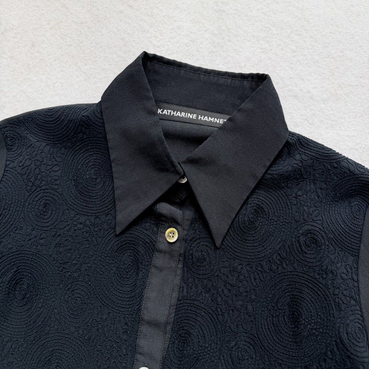 Katharine Hamnett London 1990s Katharine Hamnett Obsidian Embroidered Swirl Shirt Size M / US 6-8 / IT 42-44 - 2 Thumbnail