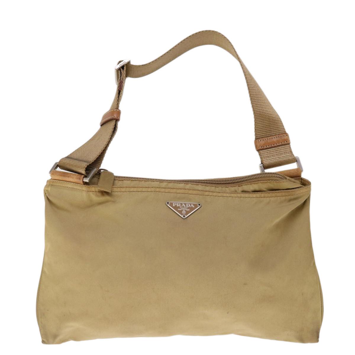 Prada Tessuto Beige Synthetic Shoulder Bag (Pre-Owned) Size ONE SIZE - 1 Thumbnail
