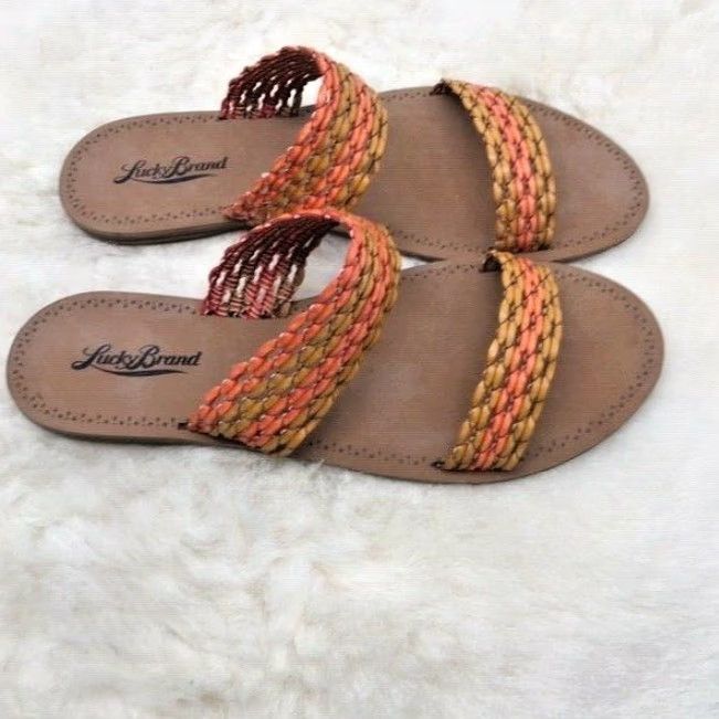 Lucky Brand Lucky Brand Lk-Alddon Slide Beechwood-Pepper/Camden Women's 7.5 M Sandal Size US 7.5 / IT 37.5 - 2 Thumbnail
