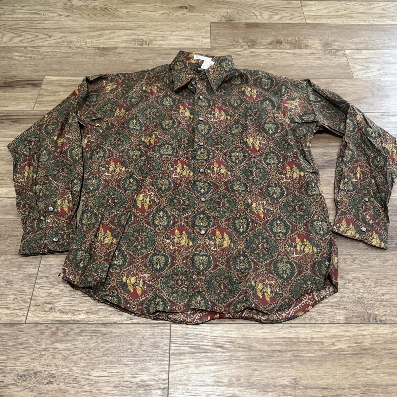 Neiman Marcus Vintage 70s 80s Neiman Marcus Art AOP Shirt Size US L / EU 52-54 / 3 - 1 Thumbnail