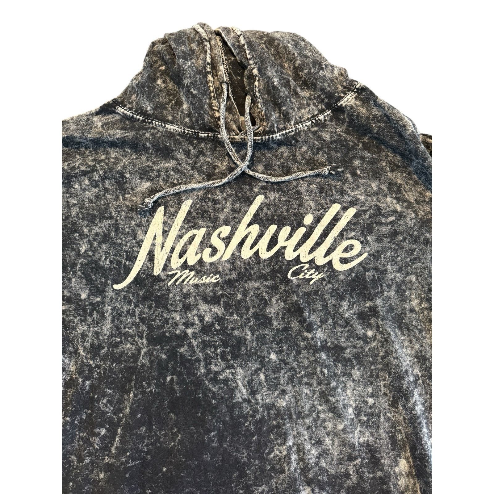 The Unbranded Brand MV Sport Men Black Acid Wash Pullover Hoodie Nashville XXL Size US XXL / EU 58 / 5 - 3 Thumbnail