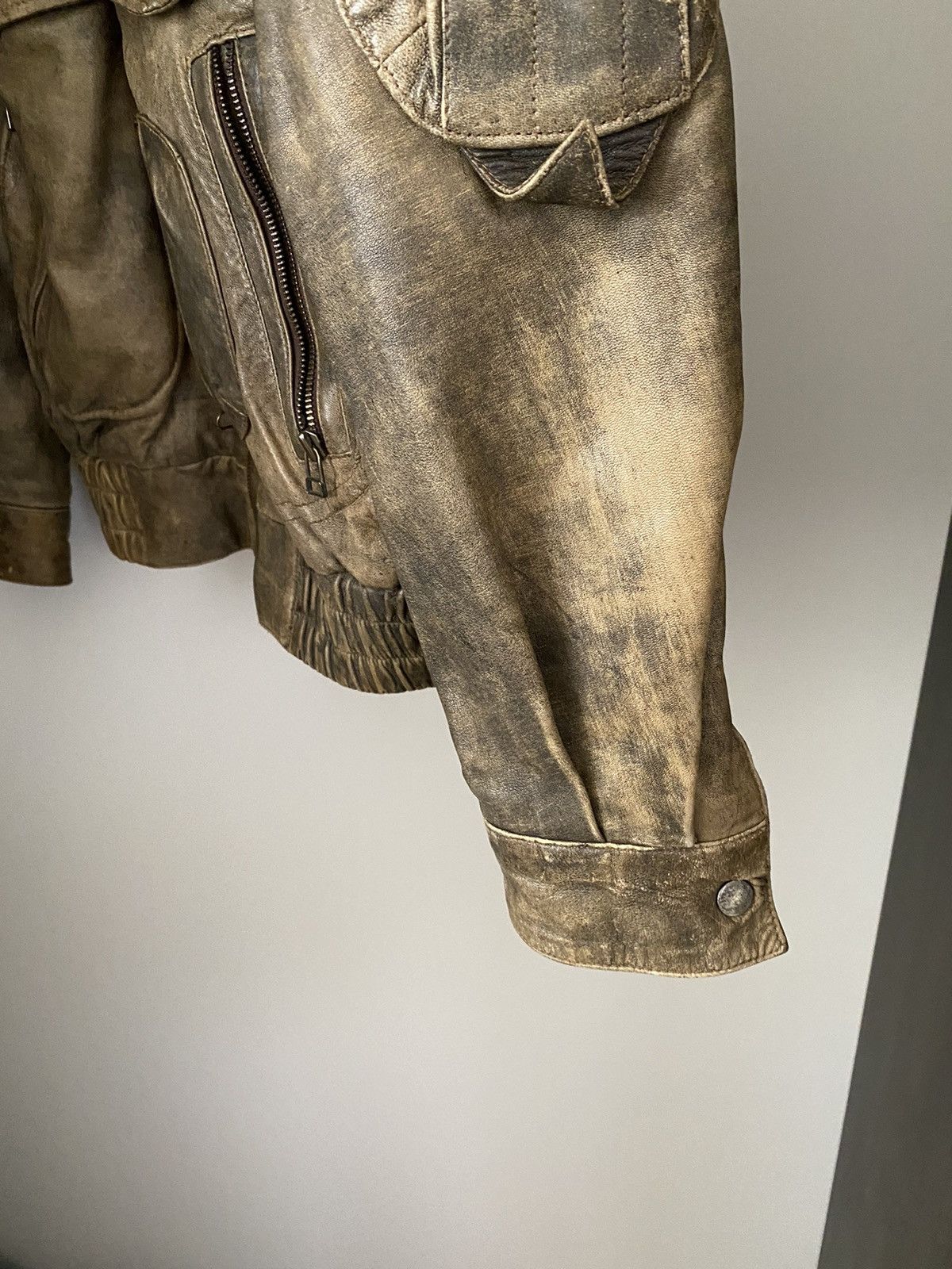 Japanese Brand × Vintage Vintage Leather Bomber Jacket Like Avirex Size US S / EU 44-46 / 1 - 7 Thumbnail