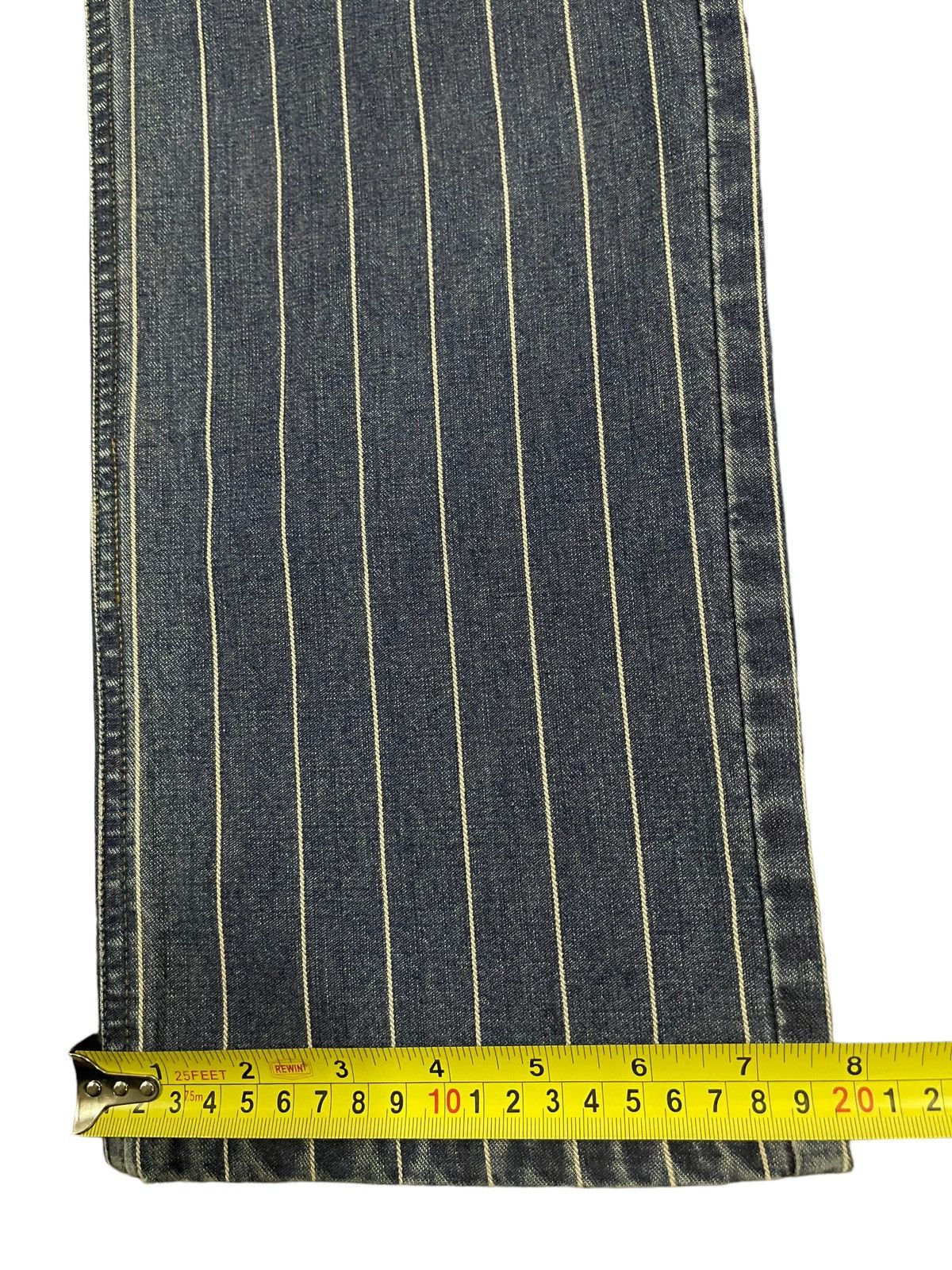 14th Addiction Vintage Japanese Skull Shit Distressed Style Stripe Jeans Size US 29 - 17 Thumbnail