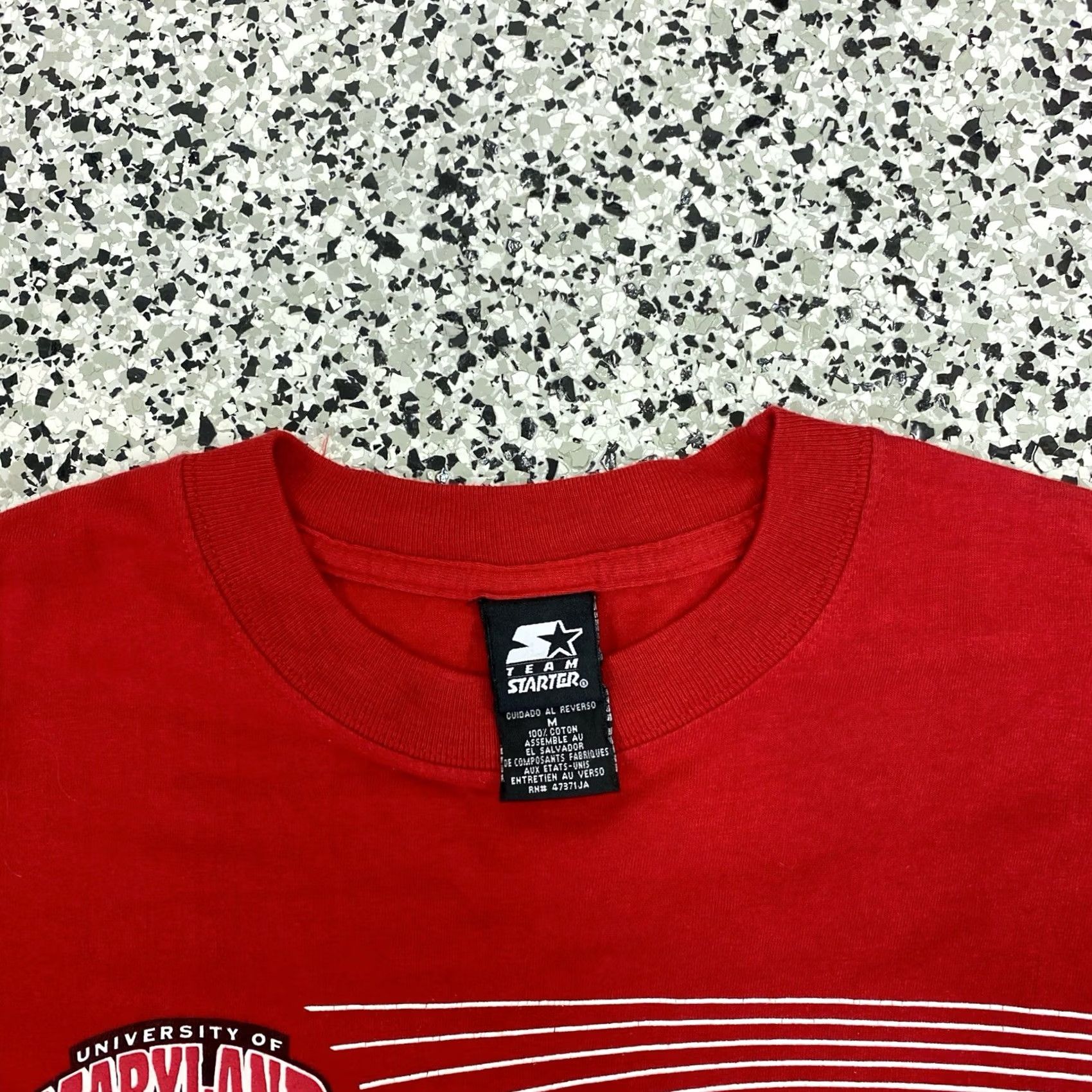 Starter VINTAGE Starter Maryland Terrapins T-Shirt Adult M Red Cotton Embroidered Logo 90s University College Mens Size US M / EU 48-50 / 2 - 3 Thumbnail