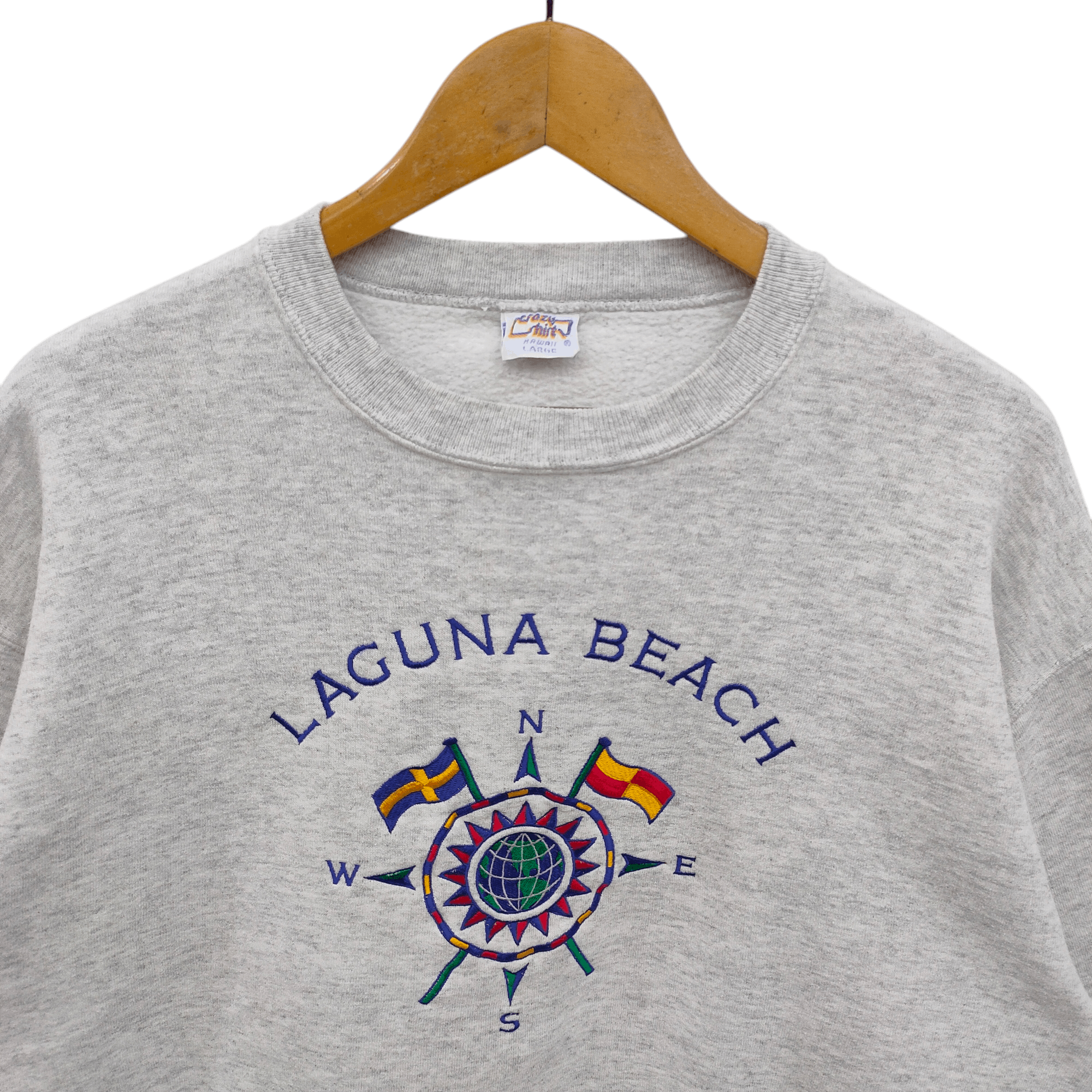Vintage Laguna Beach Sweatshirt ,Nautical Compass Graphic Size US L / EU 52-54 / 3 - 4 Thumbnail