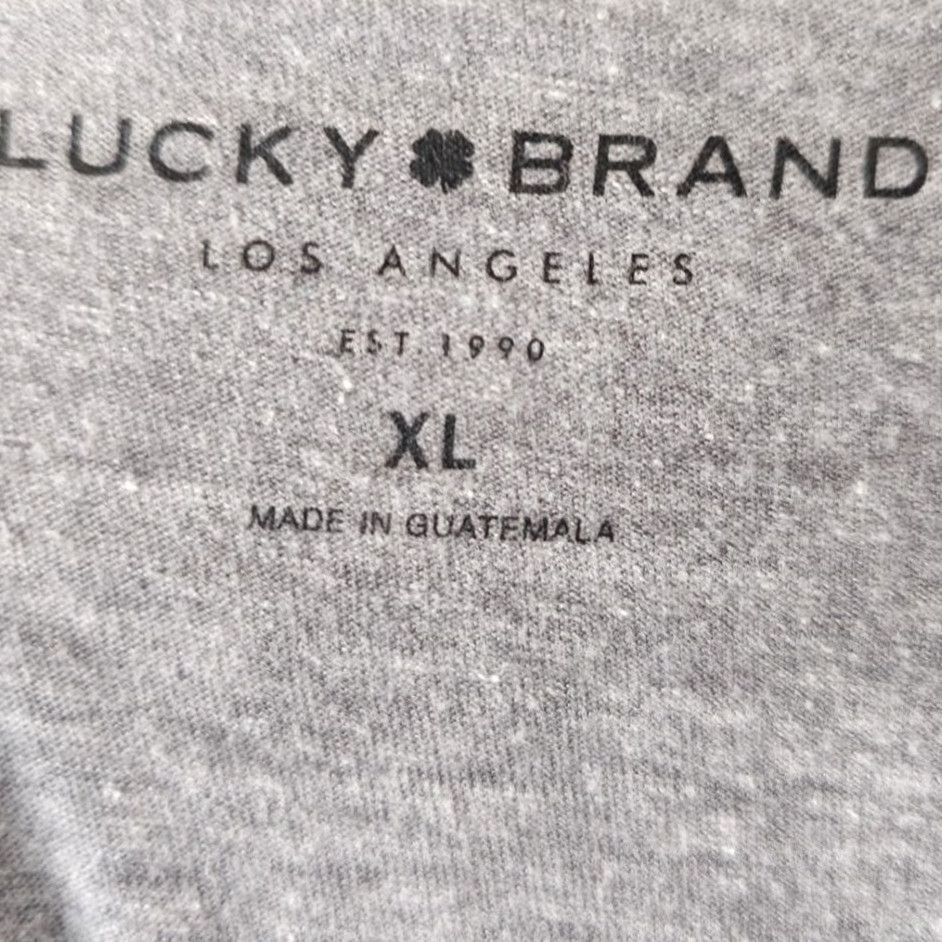 Lucky Brand VINTAGE? Lucky Brand T Shirt Mens XL Gray Rooted In Rock N Roll Streetwear Size US XL / EU 56 / 4 - 5 Thumbnail