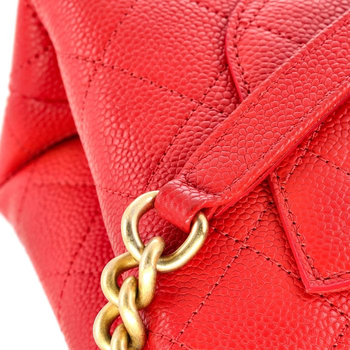 Chanel Bag Quilted Caviar Leather Square Stitch Medium Satchel