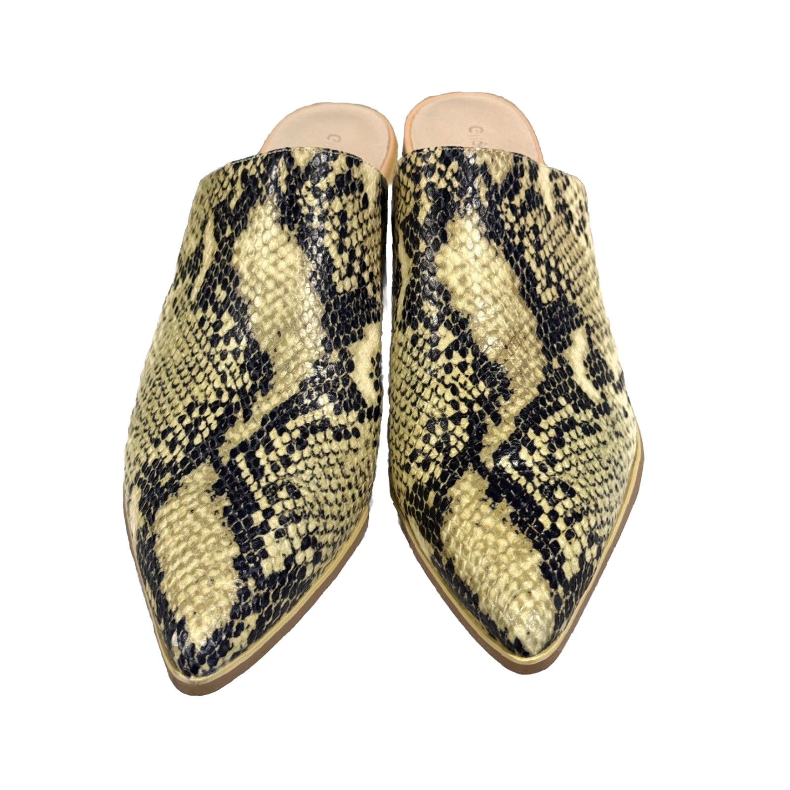 CHOCOOLATE Chocolat Blu Mules Womens Size 10 Leather Brown Embossed Snake Block Heel Shoes Size US 10 / IT 40 - 2 Thumbnail