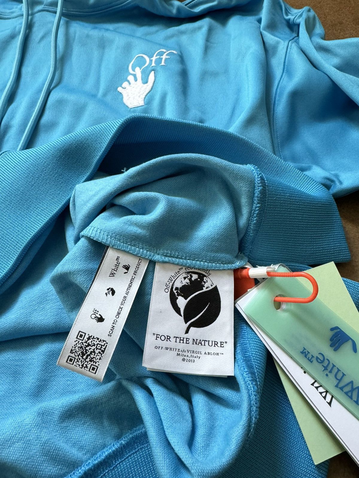 Off-White Off-White Hand Logo Hoodie Blue Medium Size US M / EU 48-50 / 2 - 8 Thumbnail