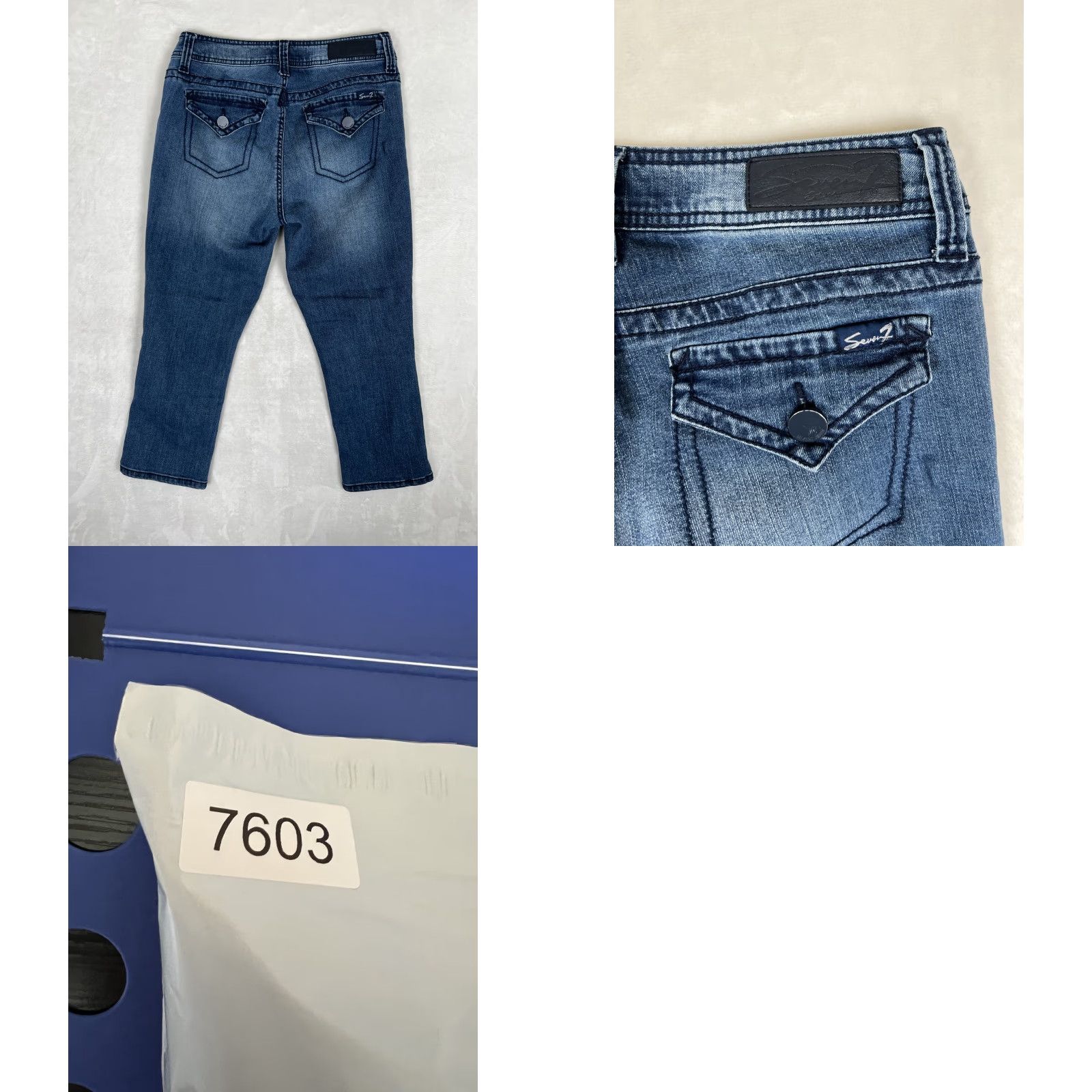 Vintage Seven7 Women Jeans Cropped Slim Straight Mid Rise Denim 8 Medium Wash Size 30" / US 8 / IT 44 - 8 Thumbnail