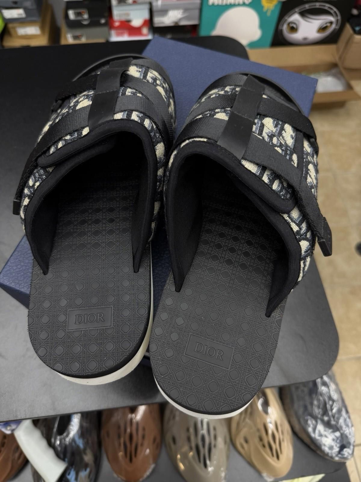 Christian Dior ALPHA Oblique Canvas Sandals Black 46EU/13US