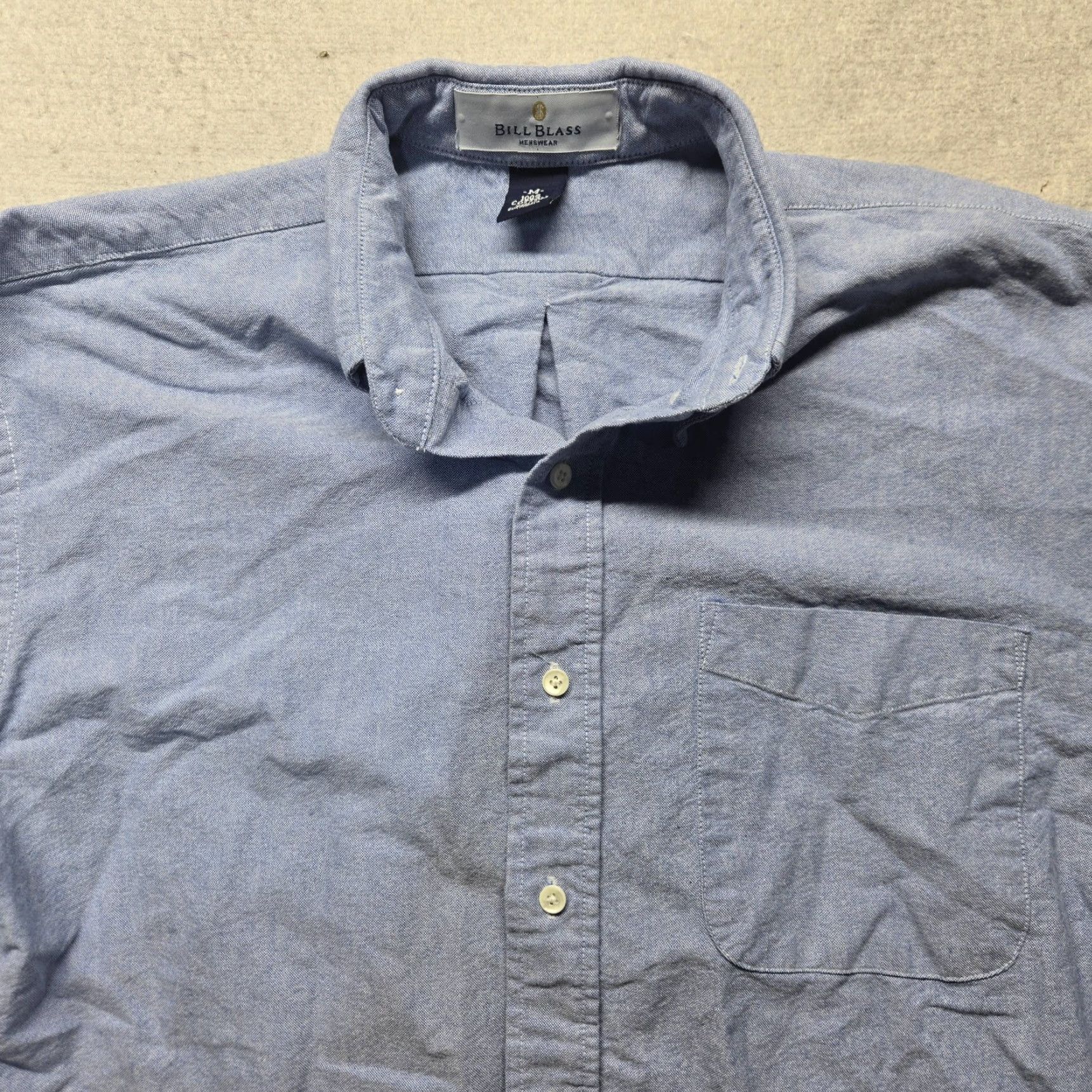 Bill Blass Bill Blass Shirt Adult Men M Medium Blue 100% Cotton Button-Up Long Sleeve Collared Pockets Regular Fit Size US M / EU 48-50 / 2 - 2 Thumbnail