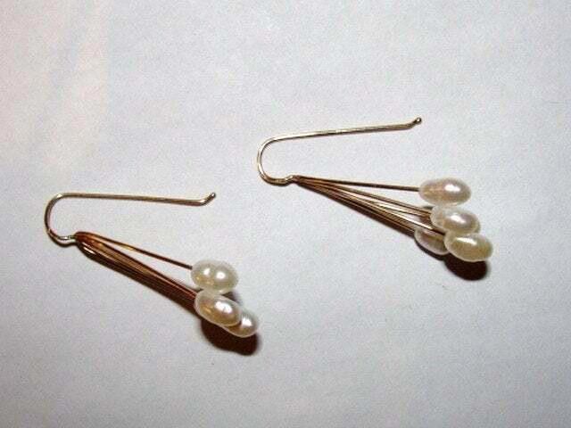 Designer 14 kt Gold Freshwater Pearl Drop Earrings Size ONE SIZE - 4 Thumbnail