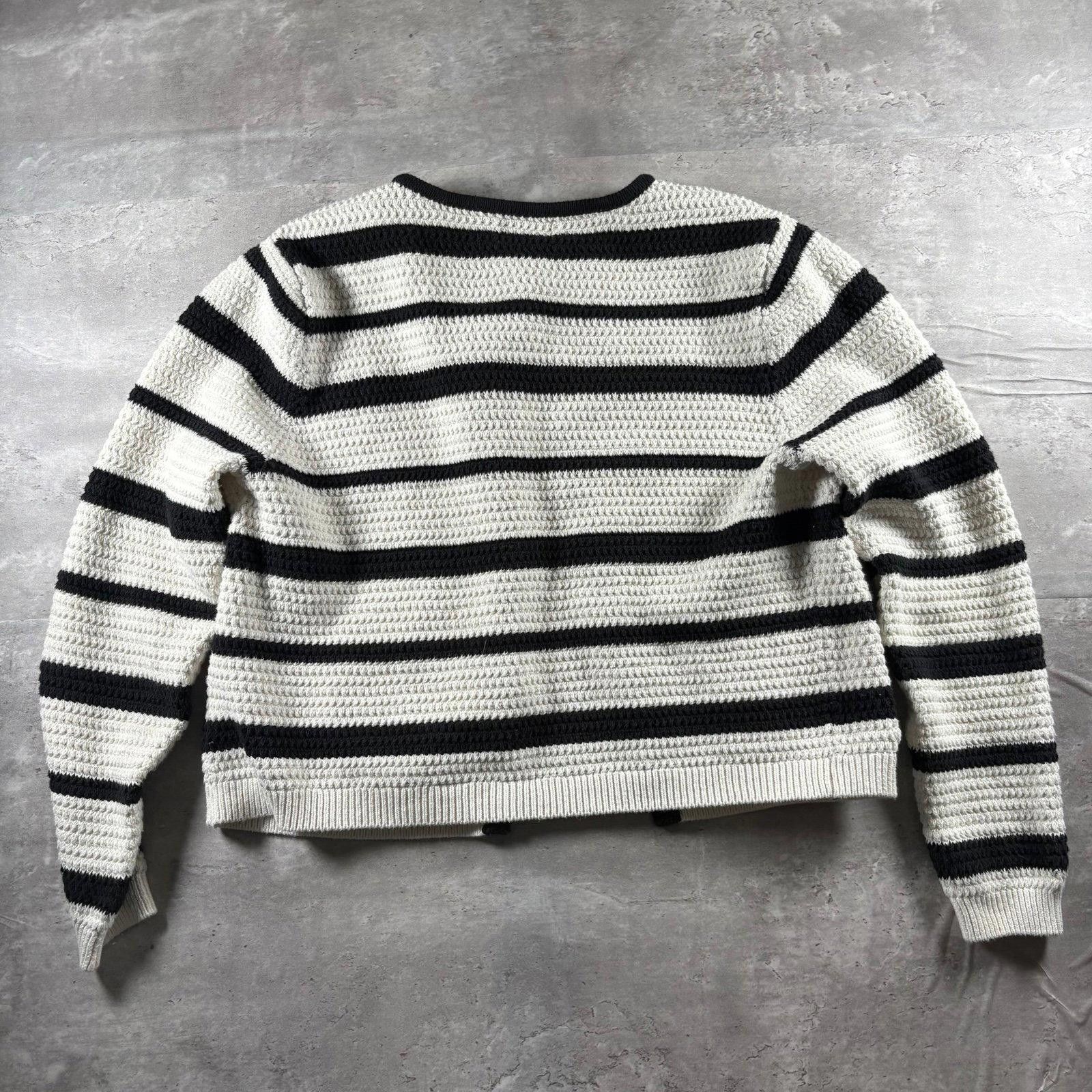 Other Universal Thread Black & White Striped Cardigan Size M / US 6-8 / IT 42-44 - 2 Thumbnail