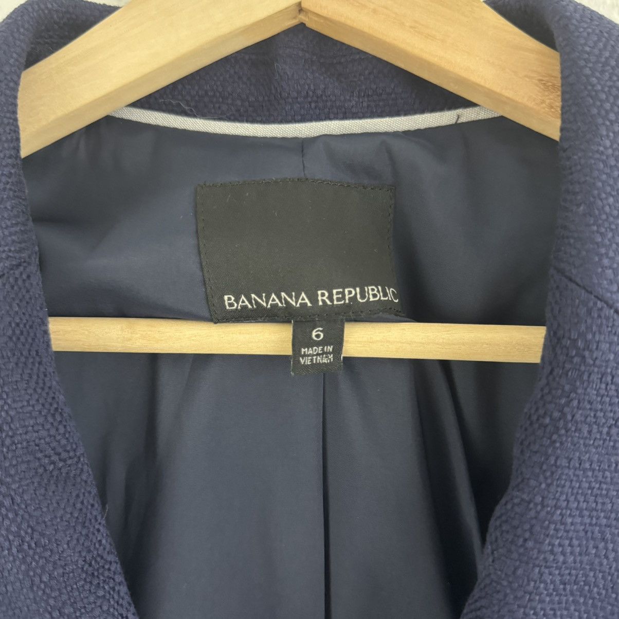Banana Republic BANANA REPUBLIC Navy Nautical Basketweave Blazer Jacket Size M / US 6-8 / IT 42-44 - 10 Thumbnail