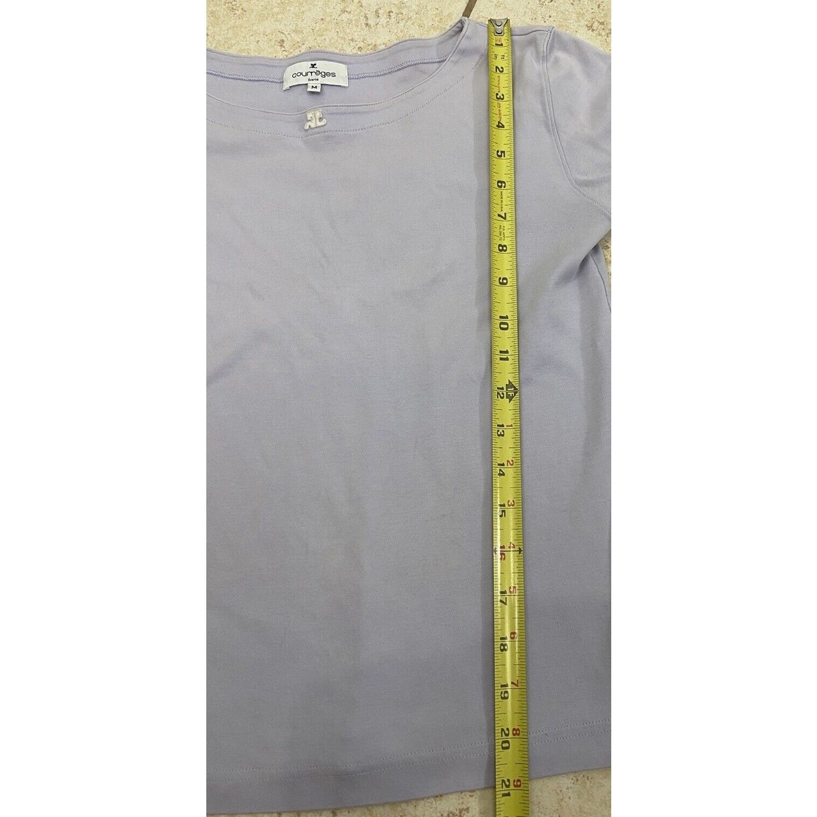 Courreges Vintage Courreges Lavender Purple 3/4 Sleeve T Shirt Paris Size M / US 6-8 / IT 42-44 - 5 Thumbnail