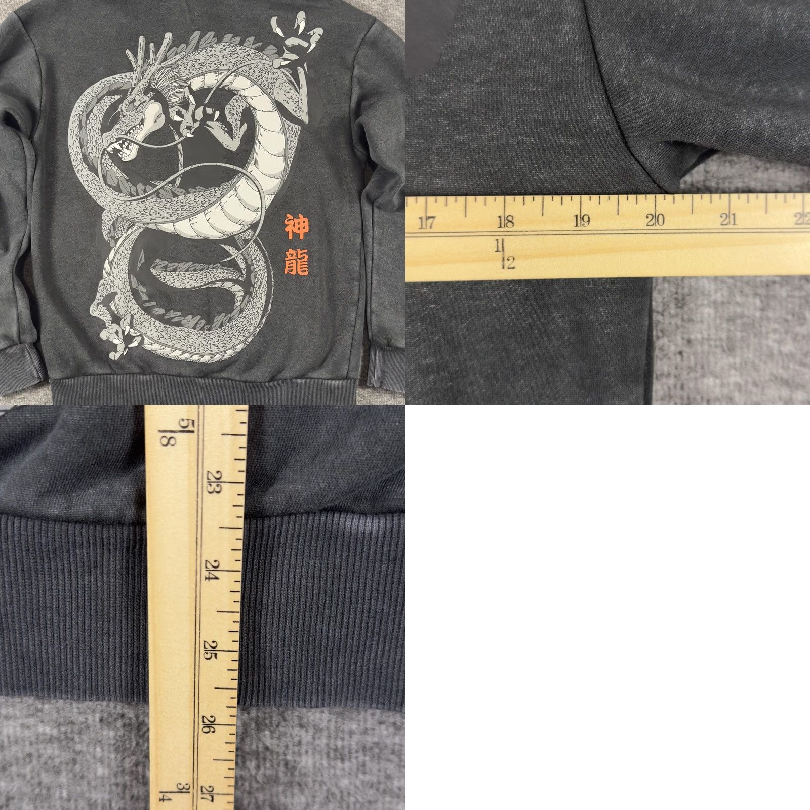 Primark Dragon Ball Z Shenron Dragon Ball Graphic Hoodie Mens XS Gray Fleece Sweatshirt Size US XS / EU 42 / 0 - 9 Thumbnail