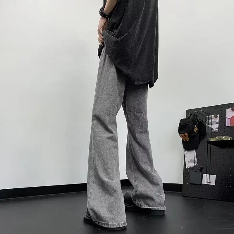 Jean Gray Stacked Denim Jeans, Wide Leg Jeans, Flared Jeans Size US 32 / EU 48 - 3 Thumbnail