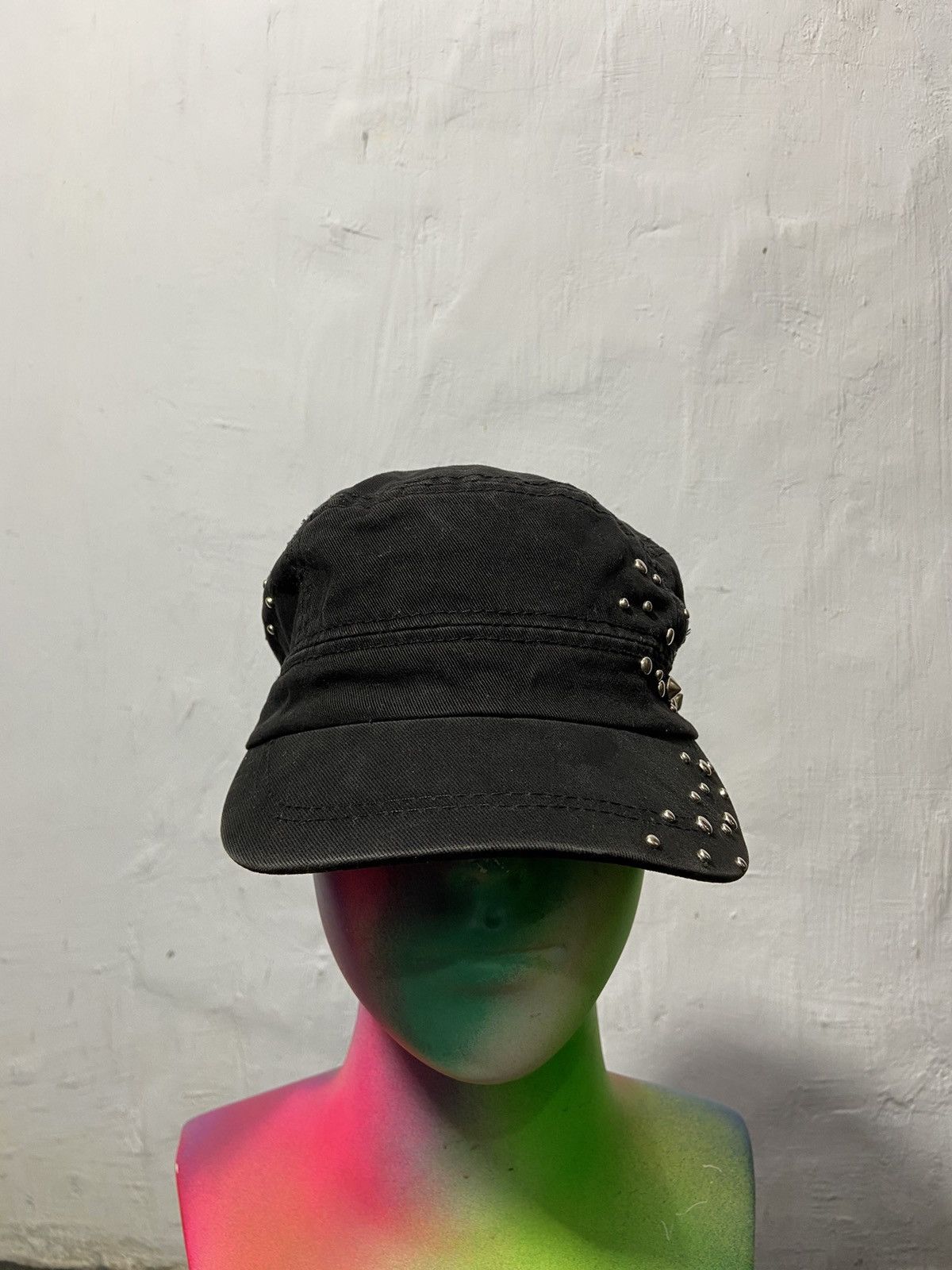 Japanese Brand Vintage Cadet Hat Punk Studded Poem Y2K Style Size ONE SIZE - 2 Thumbnail