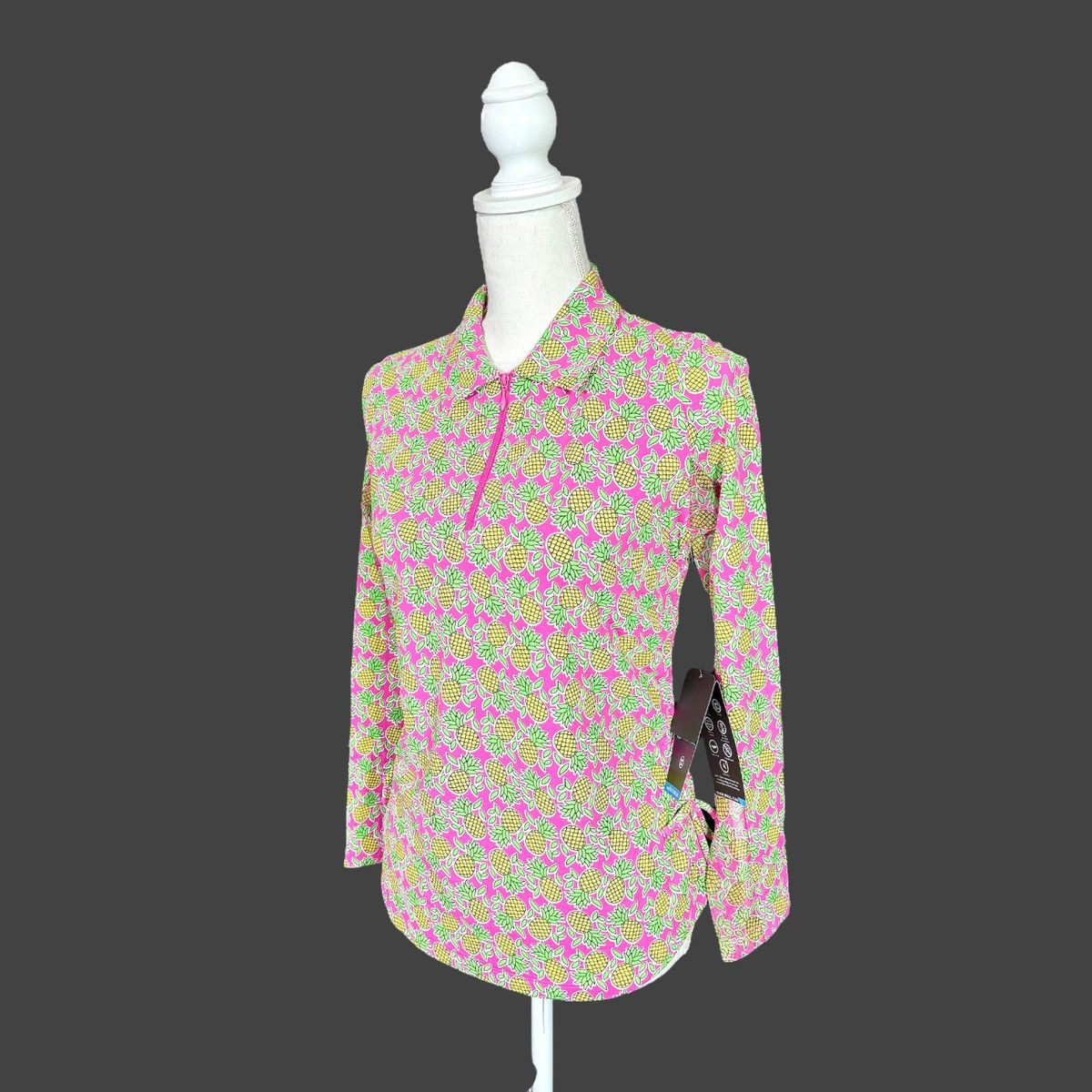 Other IBKUL Women’s Chantal Zip Long Sleeve Shirt Sz S Size S / US 4 / IT 40 - 1 Thumbnail