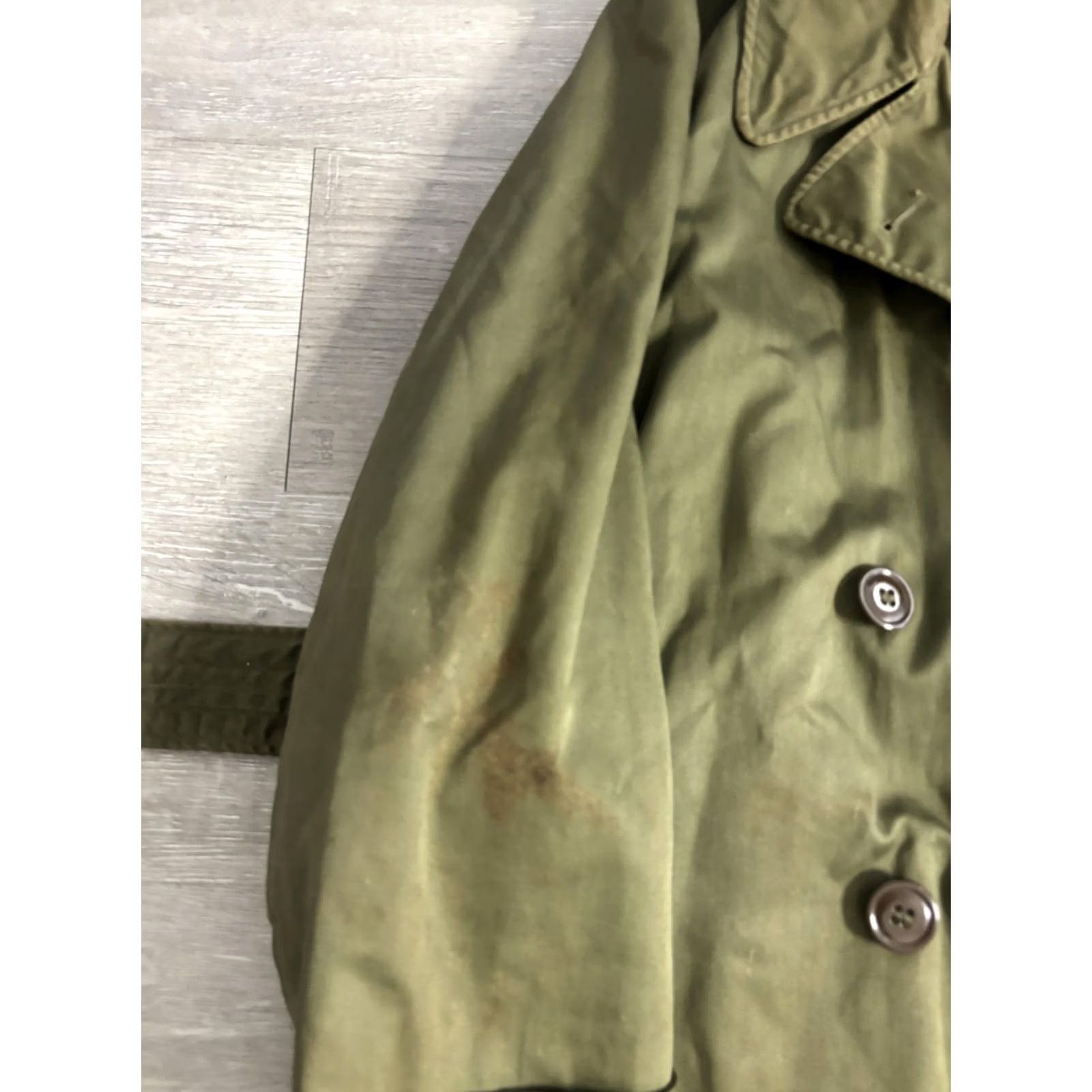 Vintage VINTAGE 1950s US Army Man's Cotton OG 107 Overcoat Trench Coat-Small Shirt? Size US S / EU 44-46 / 1 - 3 Thumbnail