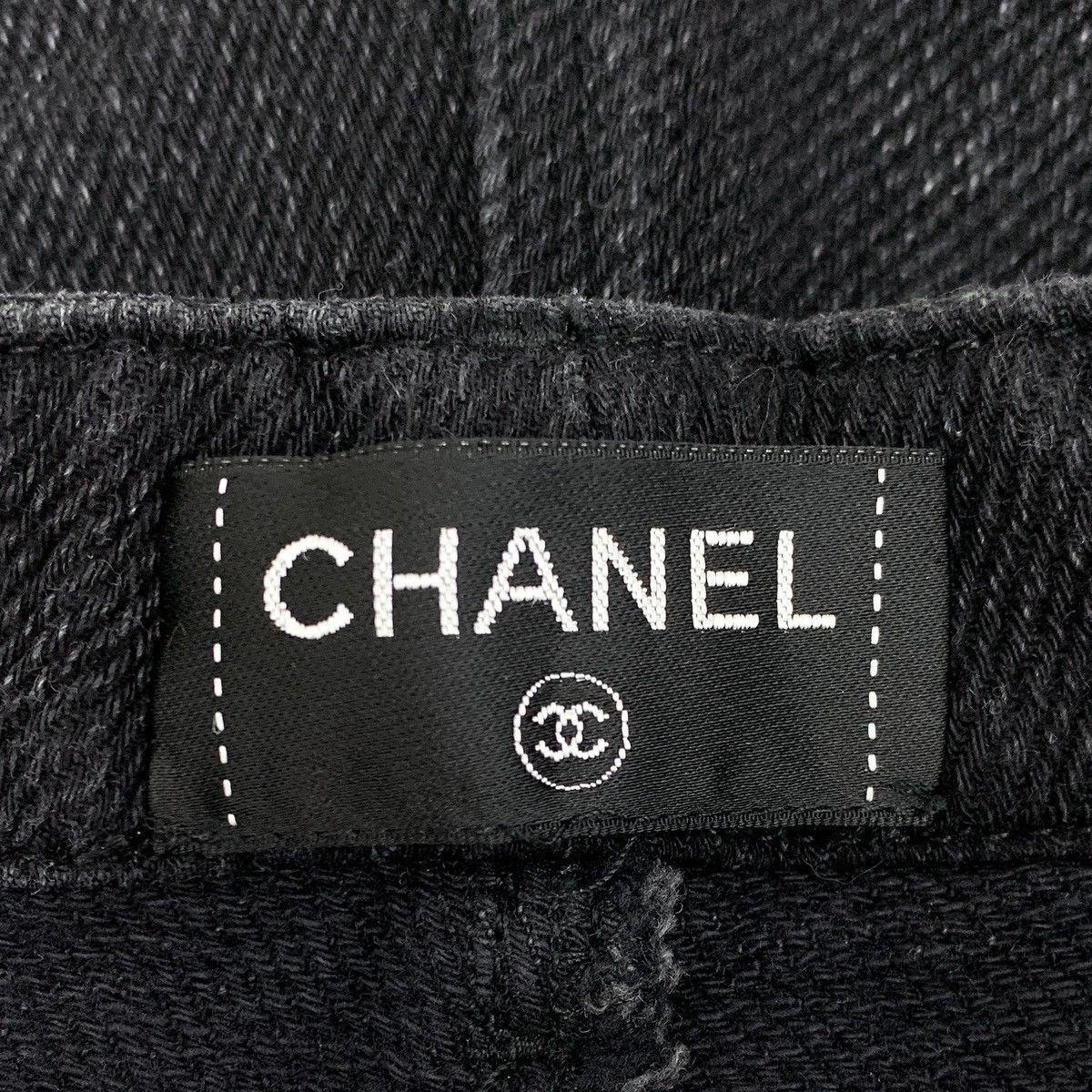 Chanel Chanel Black Logo Emblem Casual Wide-Leg Denim Pants K26WX Size 24" / US 00 / IT 34 - 7 Thumbnail