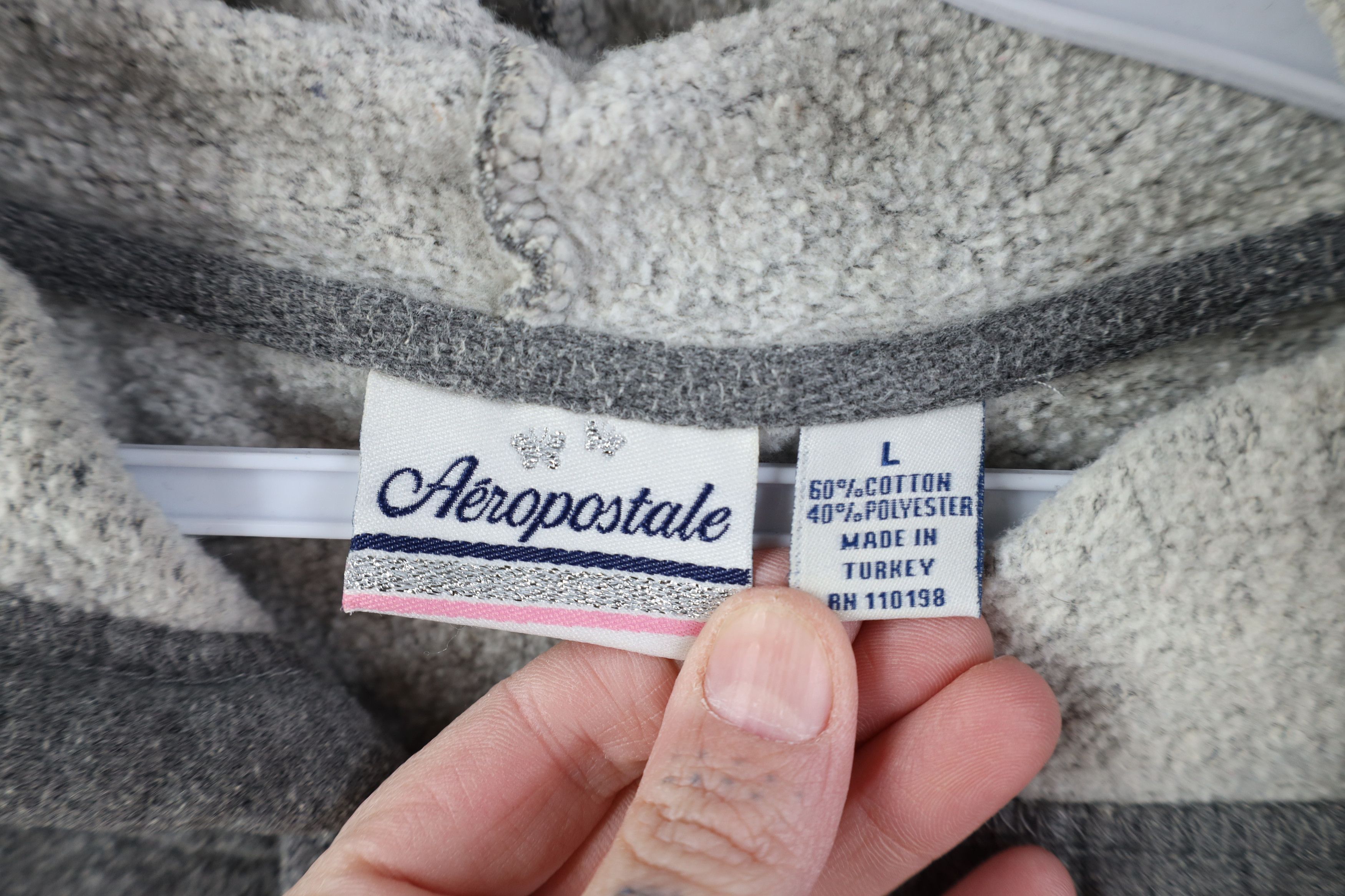 Aeropostale Vintage 90s Y2K Aeropostale Babydoll Cropped Hoodie Gray Size L / US 10 / IT 46 - 8 Thumbnail