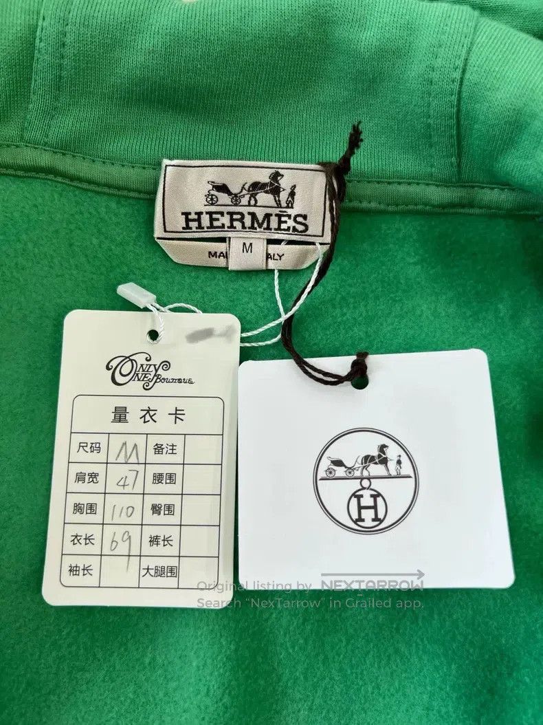 Hermes Hermes Green hooded zippered sweater Size US M / EU 48-50 / 2 - 4 Thumbnail