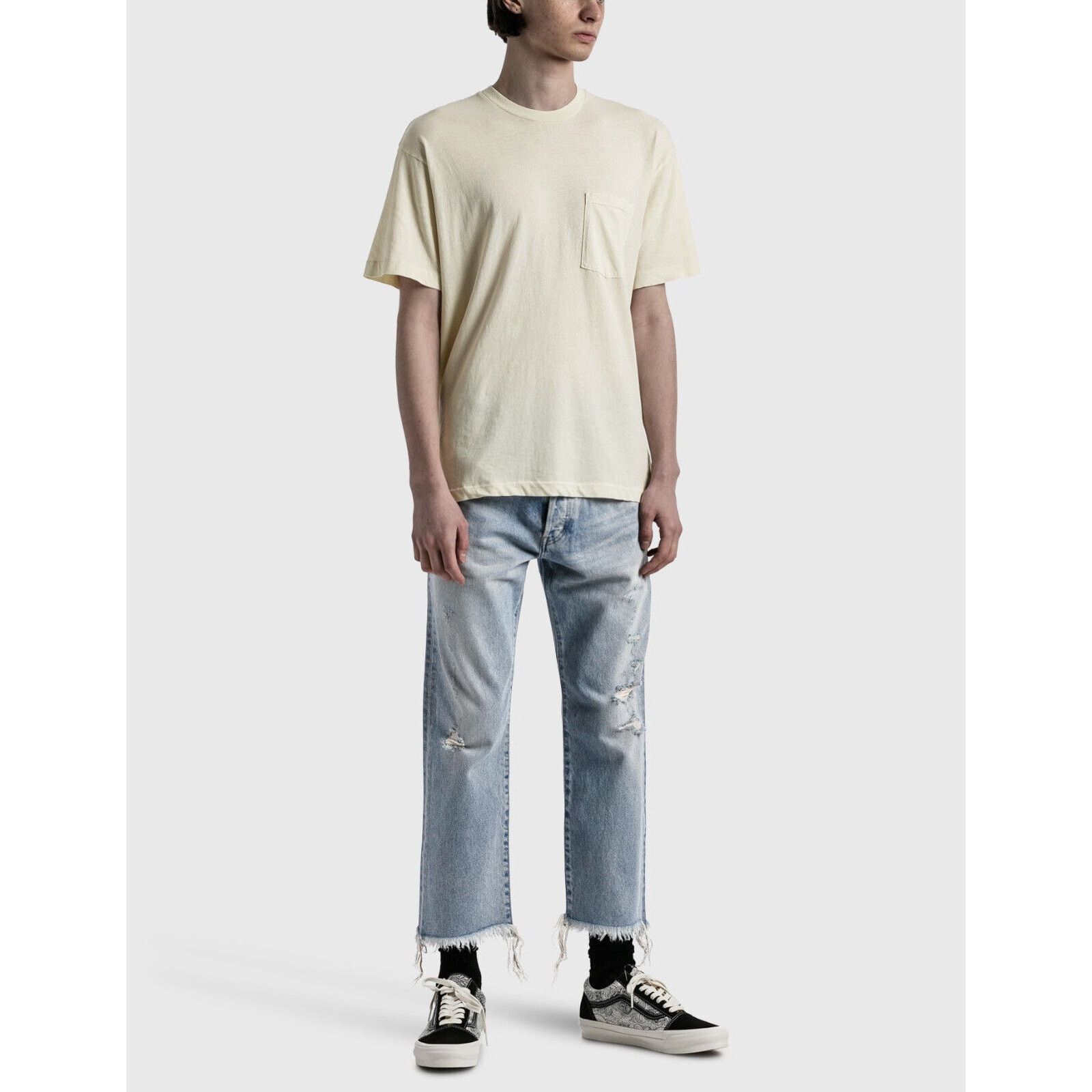 John Elliott John Summit Men's The Kane 2 Casper Cropped Distressed Jeans Size US 38 / EU 54 - 5 Thumbnail