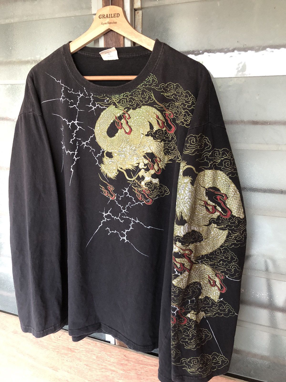 Bullet Noise Vintage Sukajan Dragon Long Sleeve Shirt Tee Size US L / EU 52-54 / 3 - 4 Thumbnail