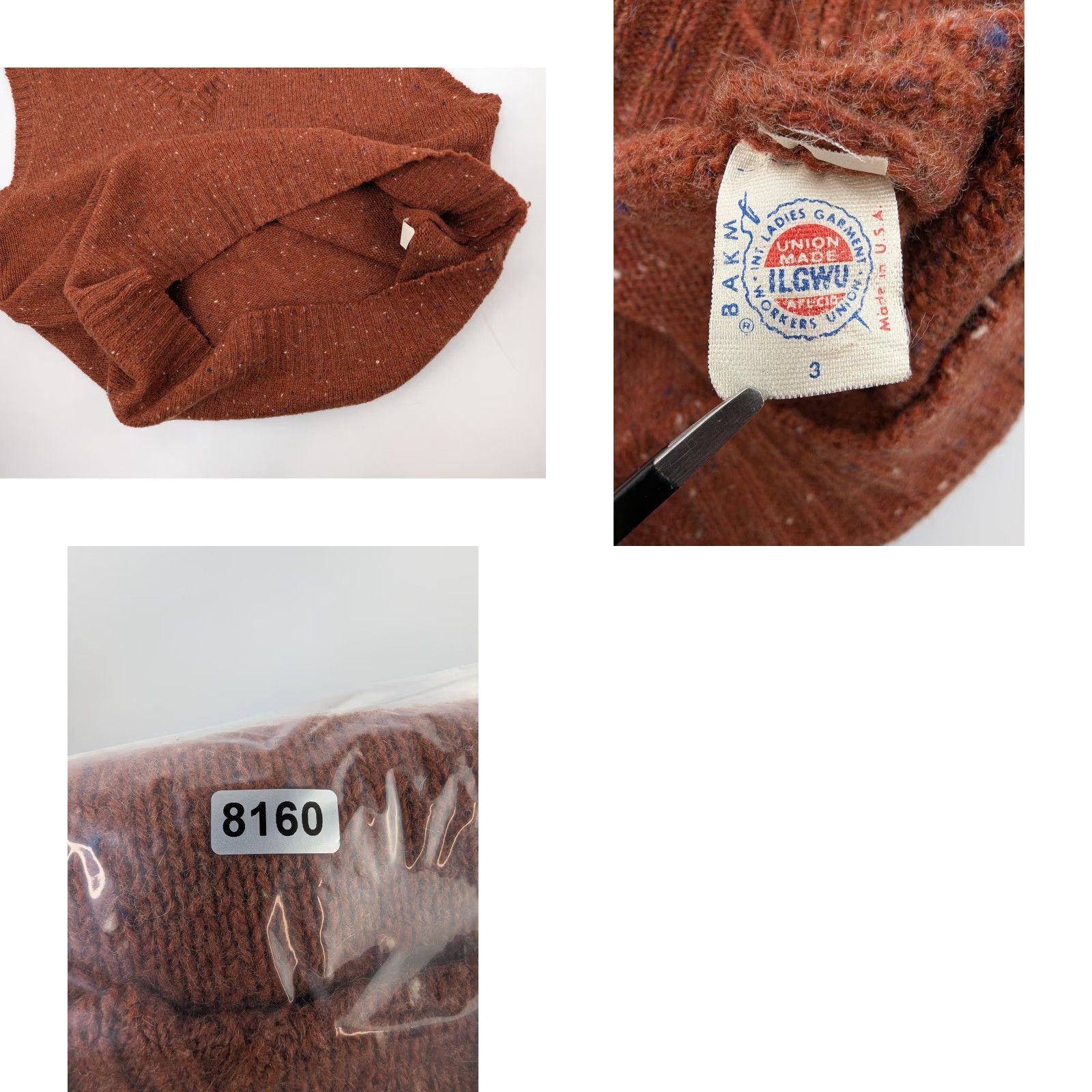 Vintage VINTAGE J. C. Penney Sweater Vest Wool Blend Size L ILGWU Union Made Rust V-Neck Sleeveless Men Size US L / EU 52-54 / 3 - 8 Thumbnail