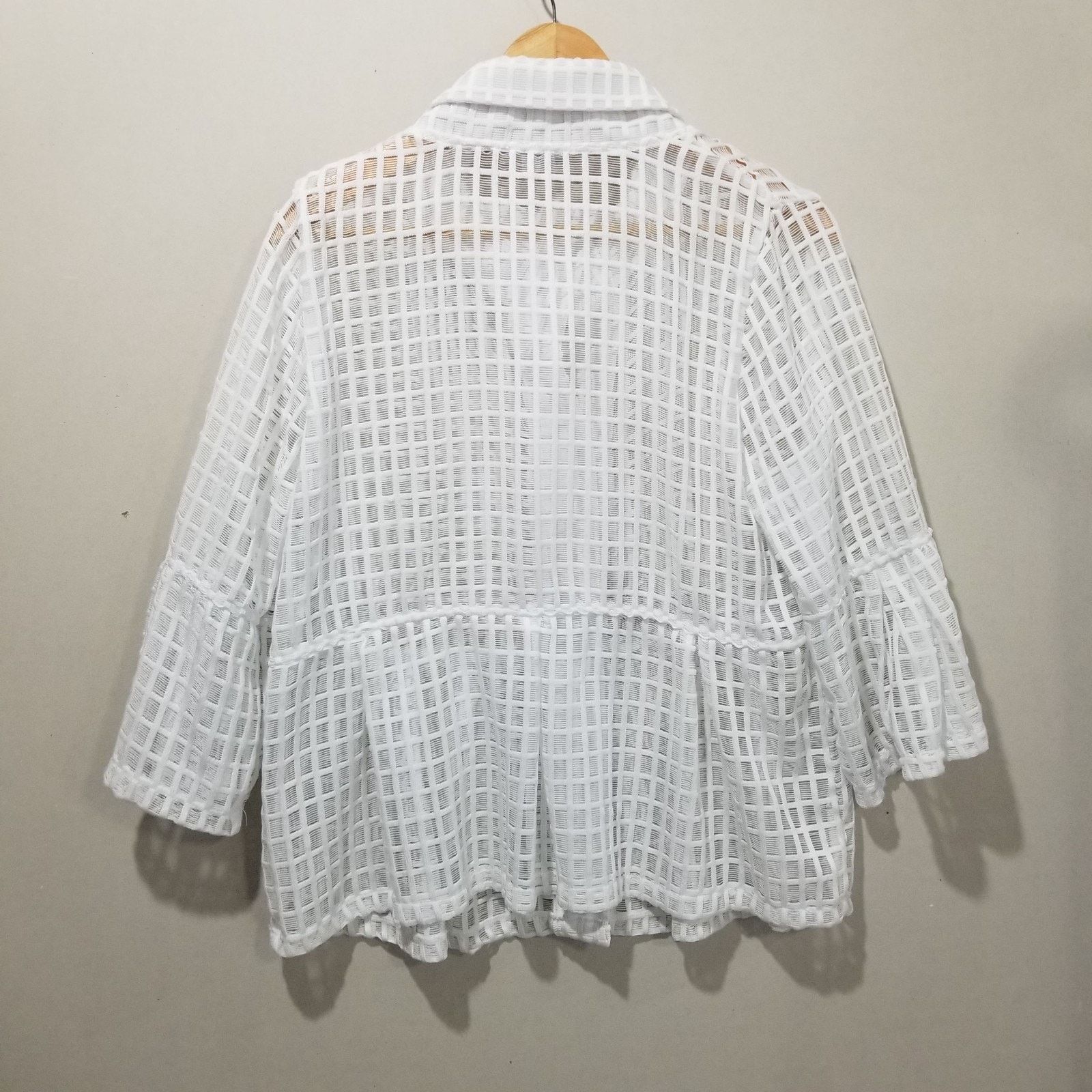 Other Damee Inc Jacket Large White Wired Collar 3/4 Sleeve Artsy Size L / US 10 / IT 46 - 2 Thumbnail