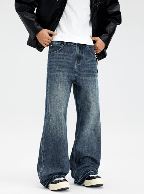 Japanese Brand × Jean American retro raw edge straight cleanfit high street jeans Size US 34 / EU 50 - 2 Thumbnail