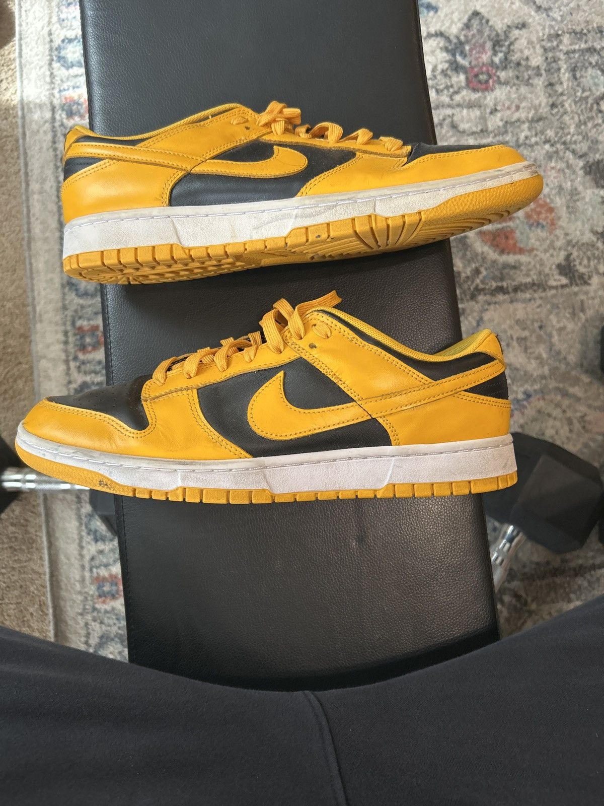 Nike Black/Goldenrod white dunks size 12 Size US 12 / EU 45 - 2 Thumbnail
