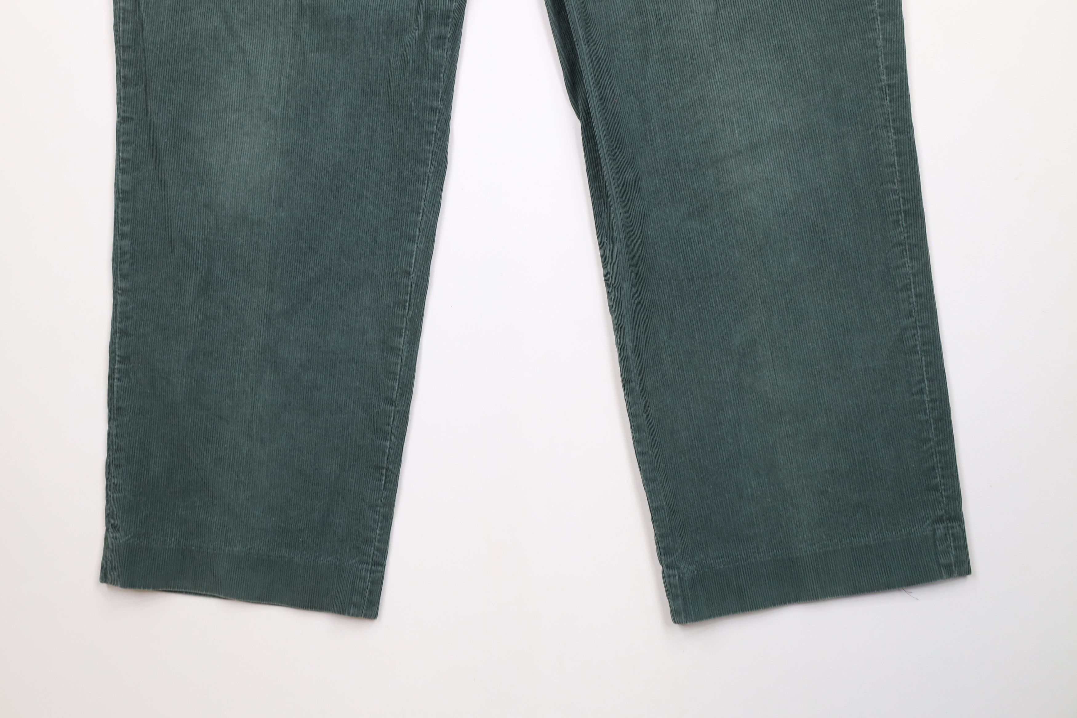Lands' End × Vintage Vintage 90s Lands End Wide Leg Corduroy Chino Pants Green Size US 36 / EU 52 - 4 Thumbnail