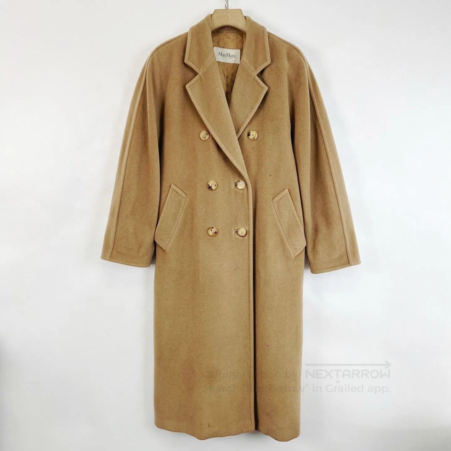 Max Mara MaxMara 101801 Madame Camel Wool Coat. Size XS / US 0-2 / IT 36-38 - 1 Thumbnail