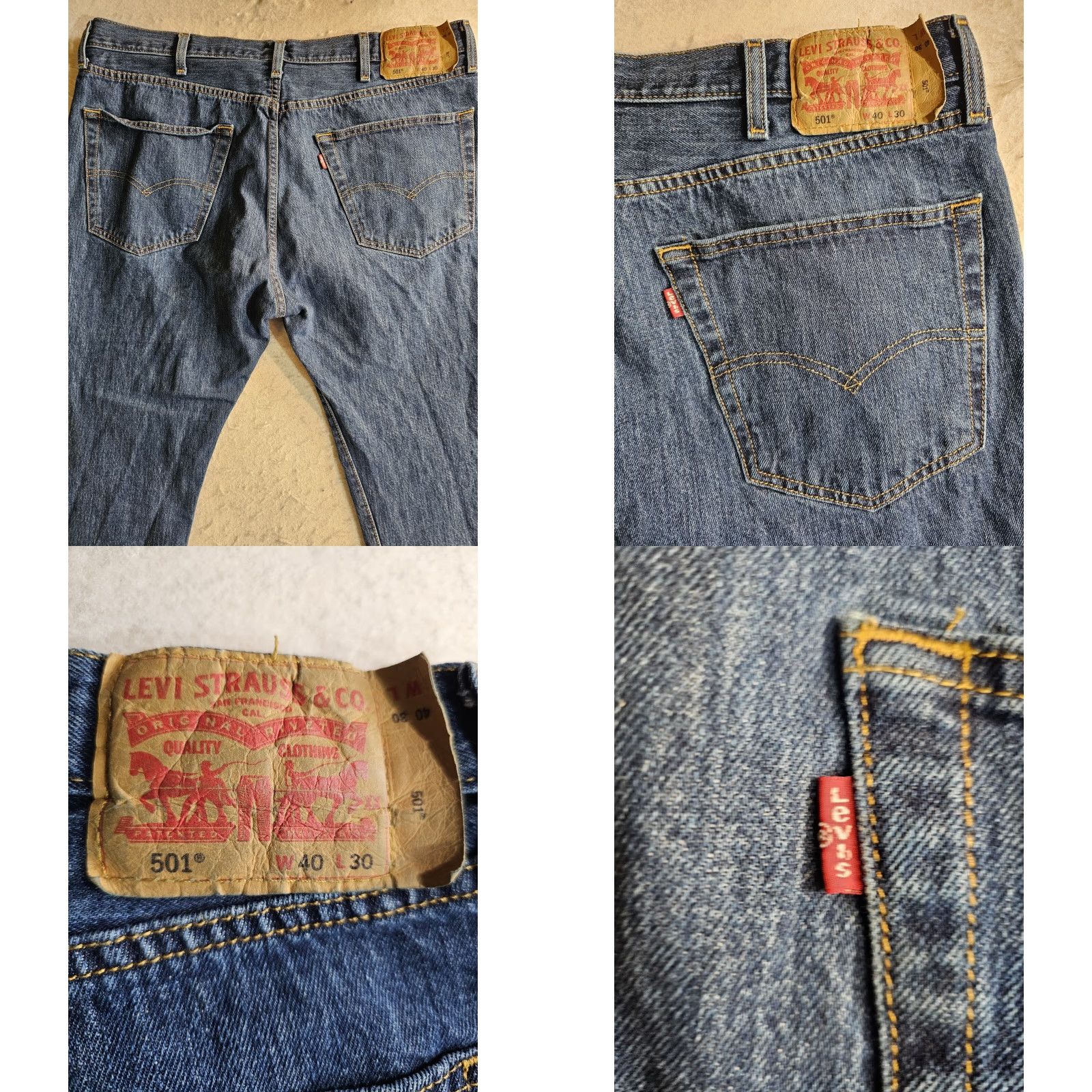 Levi's VINTAGE Levi Levi's 501 XX Button-Fly Jeans Dark Wash Denim Cotton Y2K Mens Size 40x30 Jeans Mens 40x30 Blue Regular Distressed 5-Pocket USA 501 Model Size US 40 / EU 56 - 8 Thumbnail
