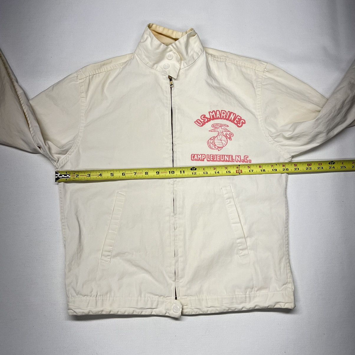 Vintage Marines Jacket Chore Coat Zip Camp Le Jeune Carolina 1950s Size US S / EU 44-46 / 1 - 21 Thumbnail
