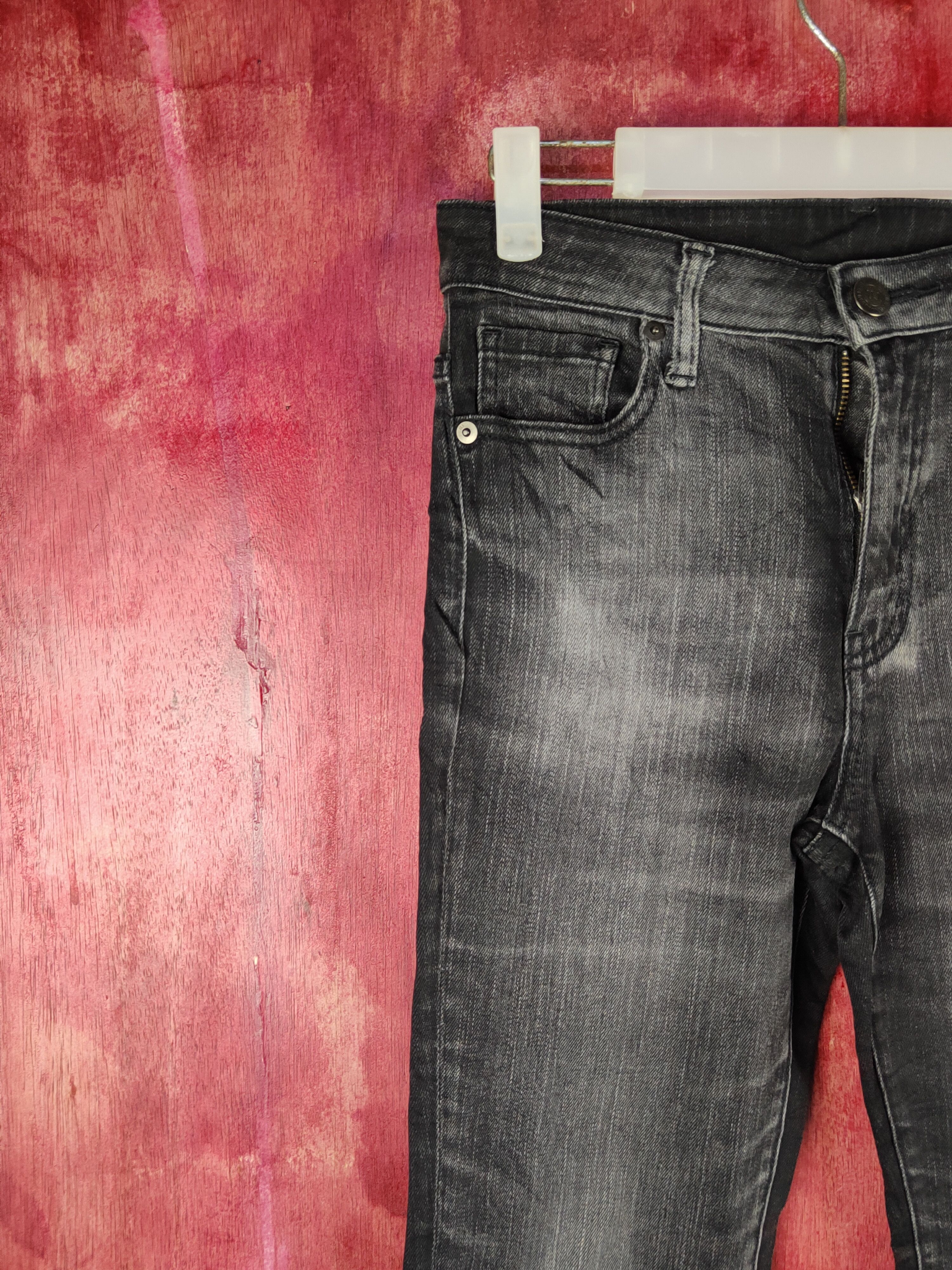 Japanese Brand Uniqlo Black Distressed faded vintage jeans Denim #S1588 Size US 26 / EU 42 - 3 Thumbnail
