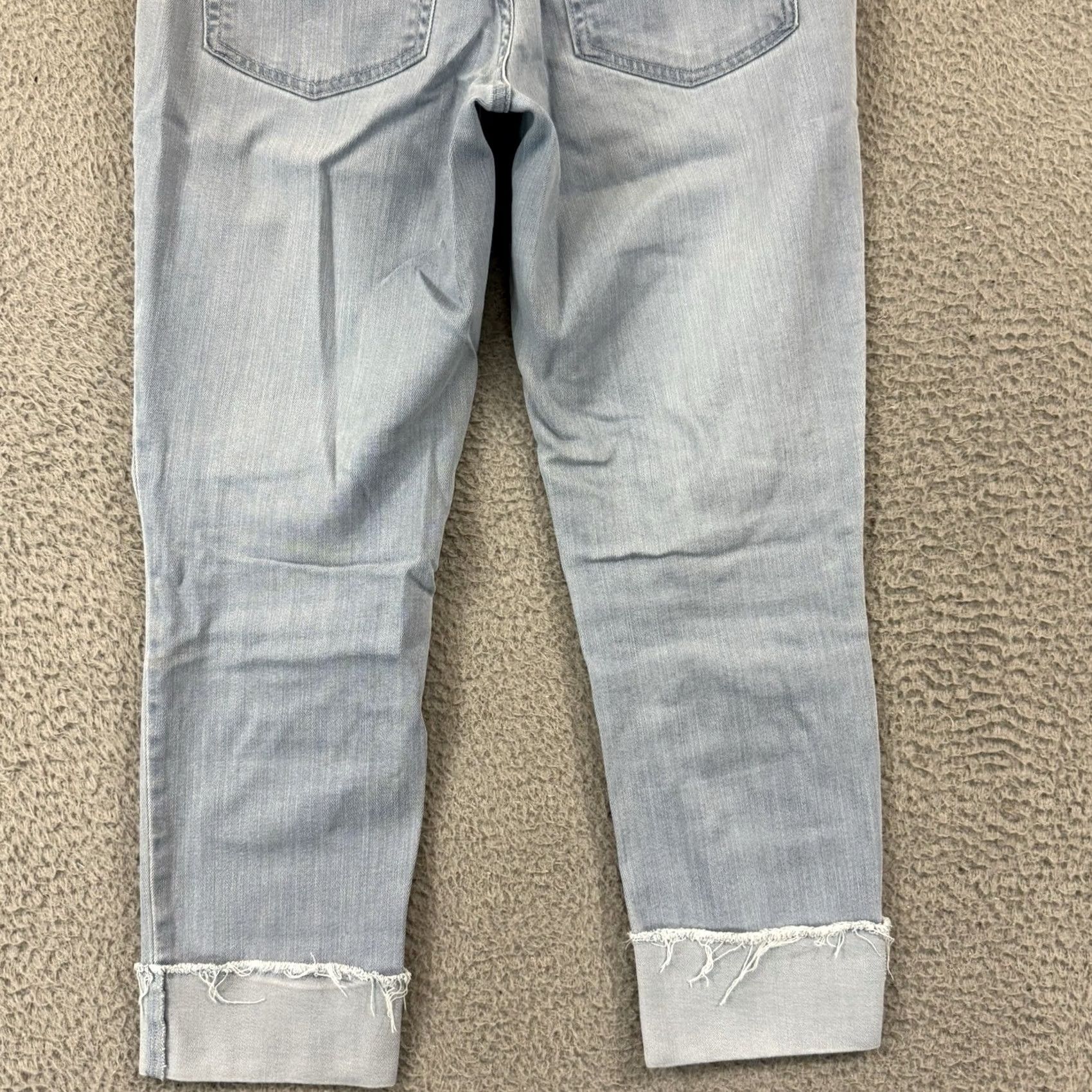 J. Jill J Jill Jeans Womens 6 Blue Cropped Cuffed 30x25 Mid Rise Denim Zip Preppy Boho Size 28" / US 6 / IT 42 - 7 Thumbnail