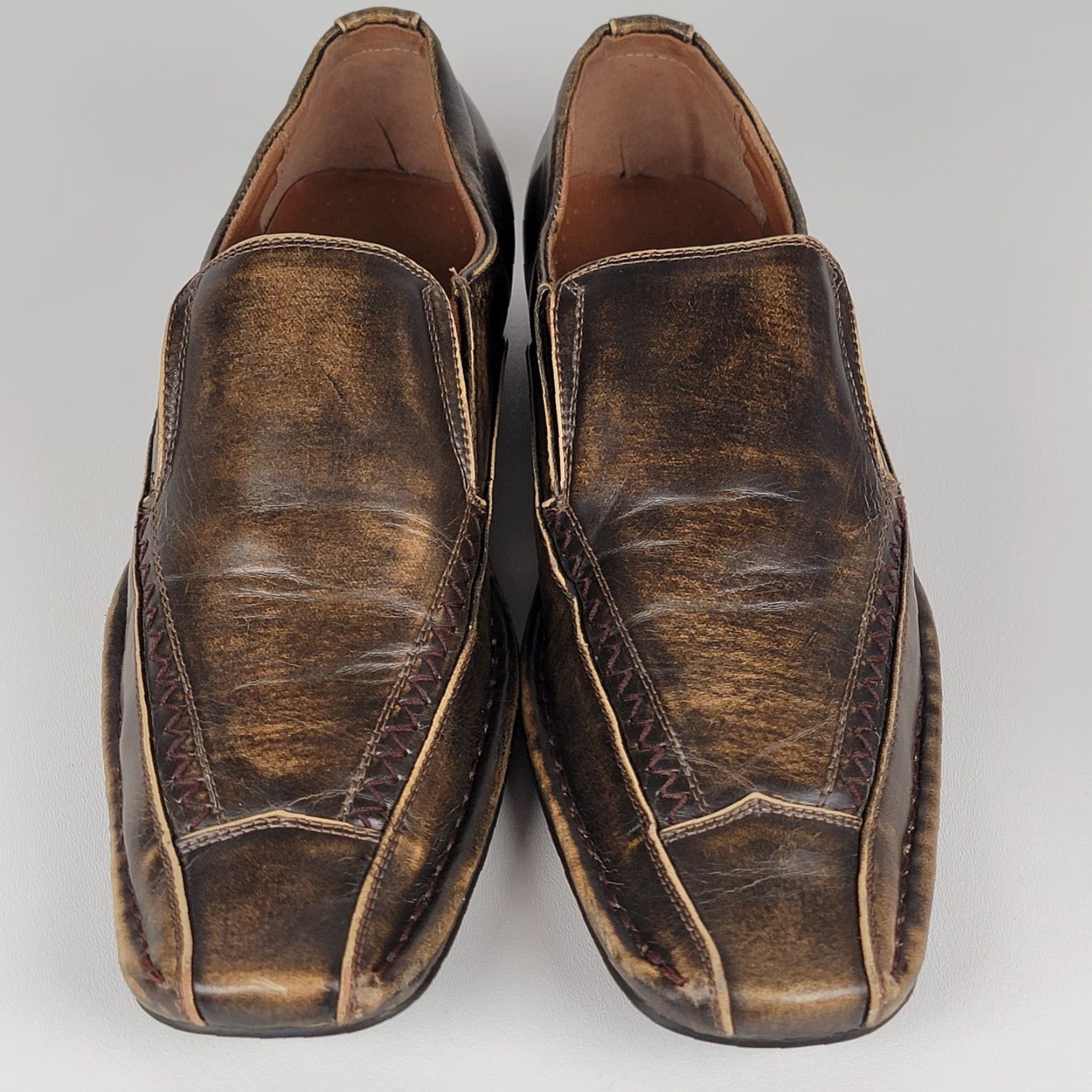 Vintage Top Rank Italy FashionStyles Brown Leather Dress Shoe Size 8 M Loafer Oxford Slip On Men Size US M / EU 48-50 / 2 - 2 Thumbnail