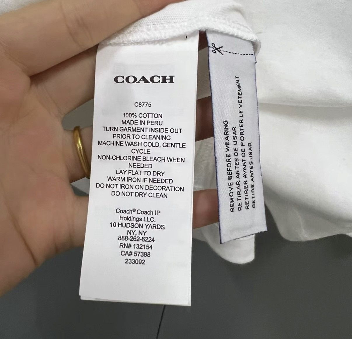 Coach Coach white front letter printed short sleeve J41 Size US XS / EU 42 / 0 - 4 Thumbnail
