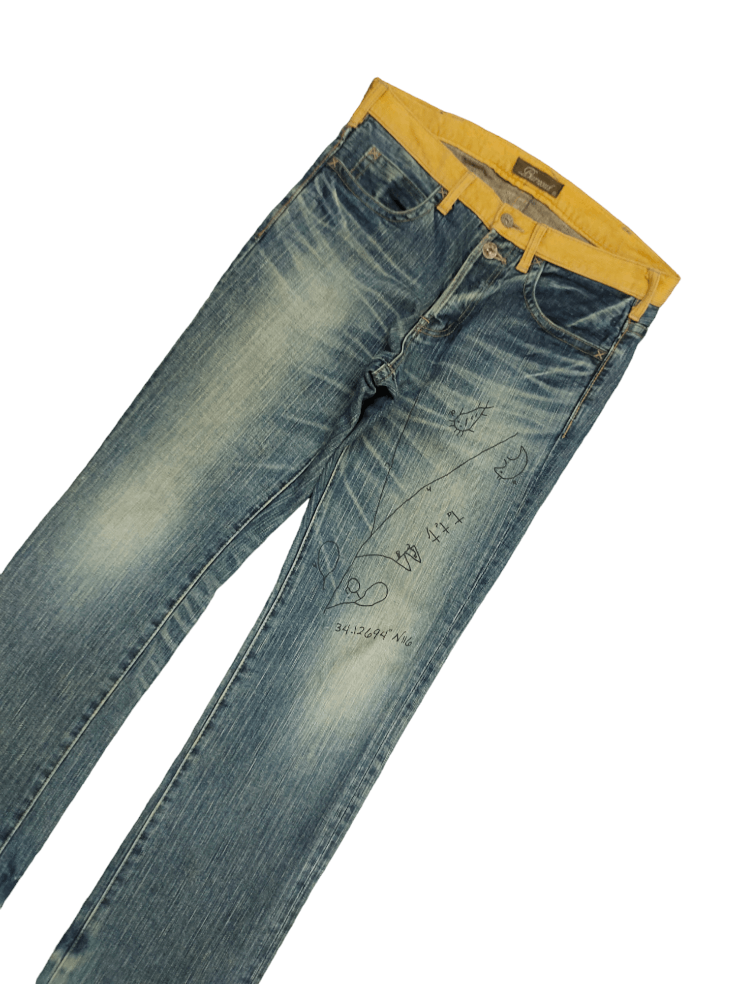 Hysteric Glamour × Undercover Burnout Japan Paisley Custom Faded Clawmark Denim Jeans Size US 31 - 5 Thumbnail