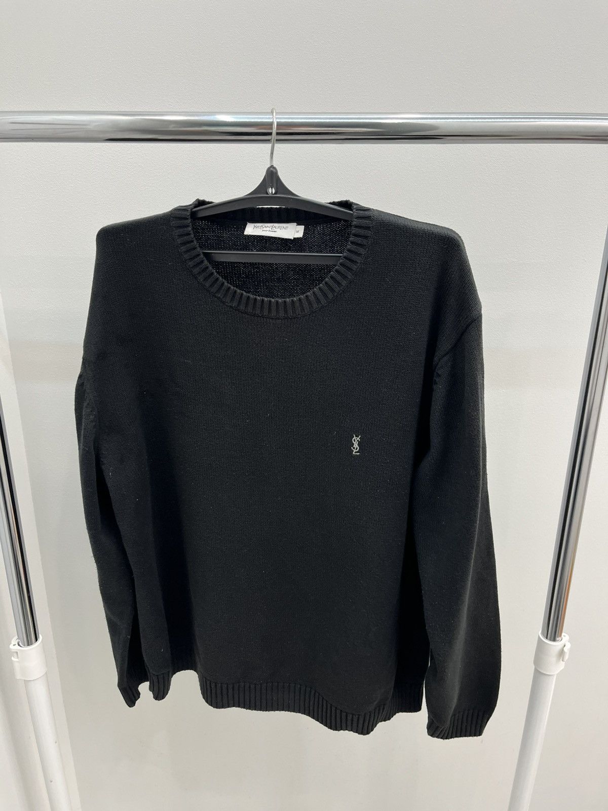 Yves Saint Laurent Vintage Yves Saint Laurent Black YSL Sweater Knit Sweatshirt Size US M / EU 48-50 / 2 - 3 Thumbnail