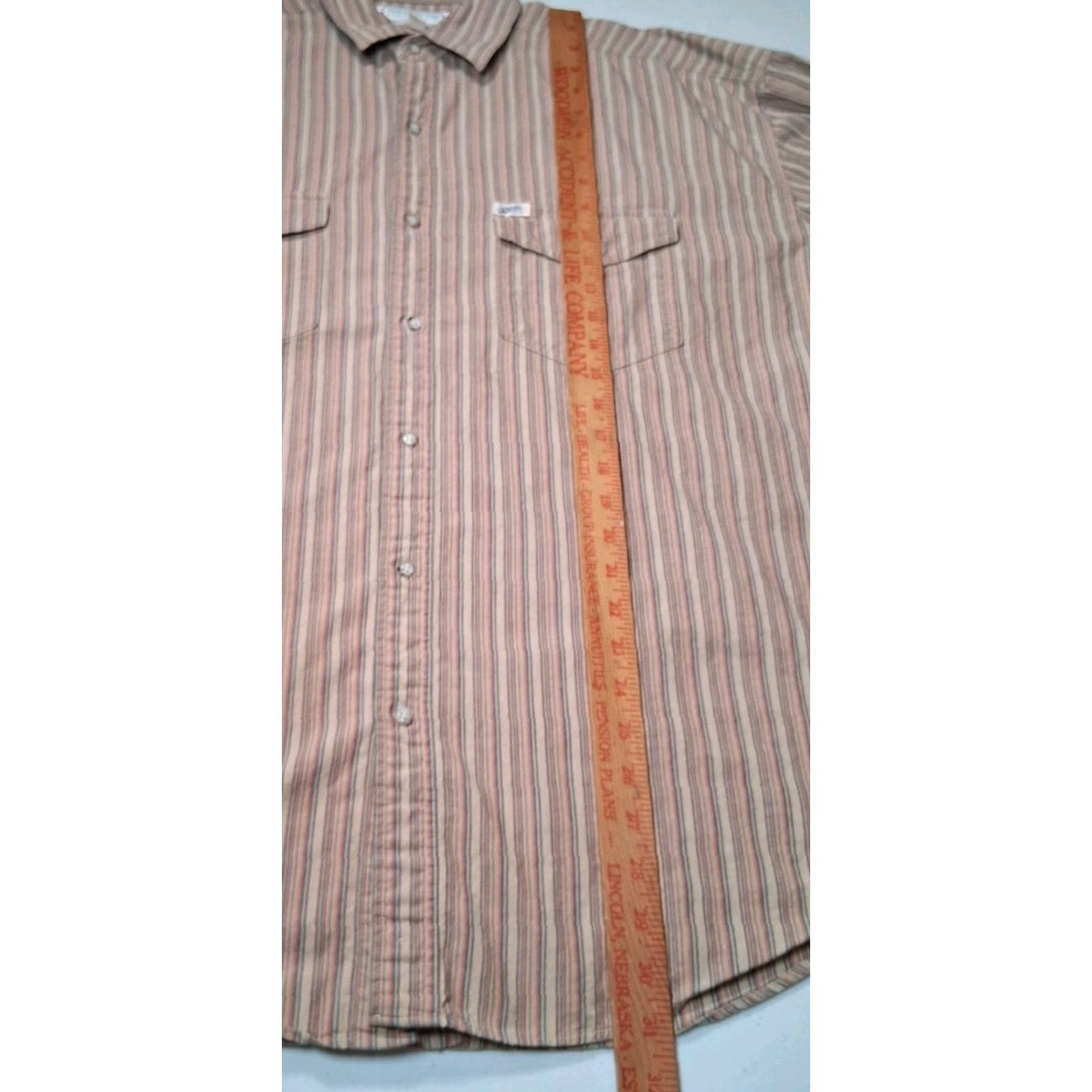 Guess VINTAGE Guess Jeans Shirt Men L Beige Striped Button Up SAMPLE 90s 1990s Cotton Carded? Size US L / EU 52-54 / 3 - 6 Thumbnail